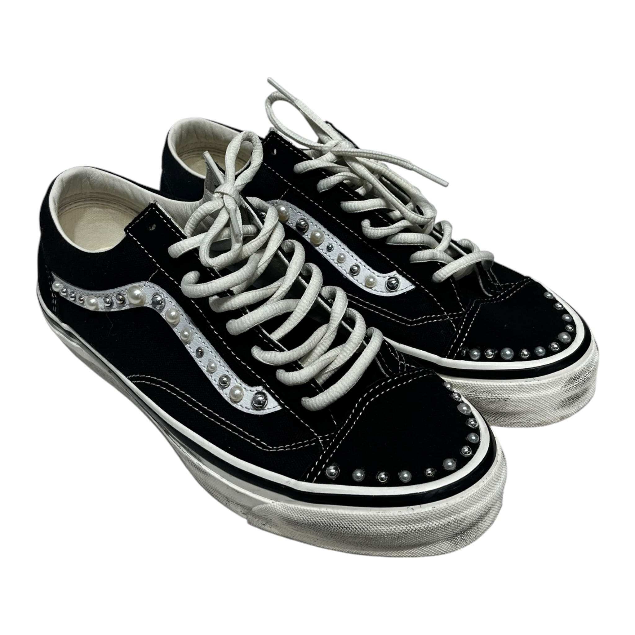 VANS/Low-Sneakers/US 9.5/Cotton/BLK/Pearlized Pack old skool view 1