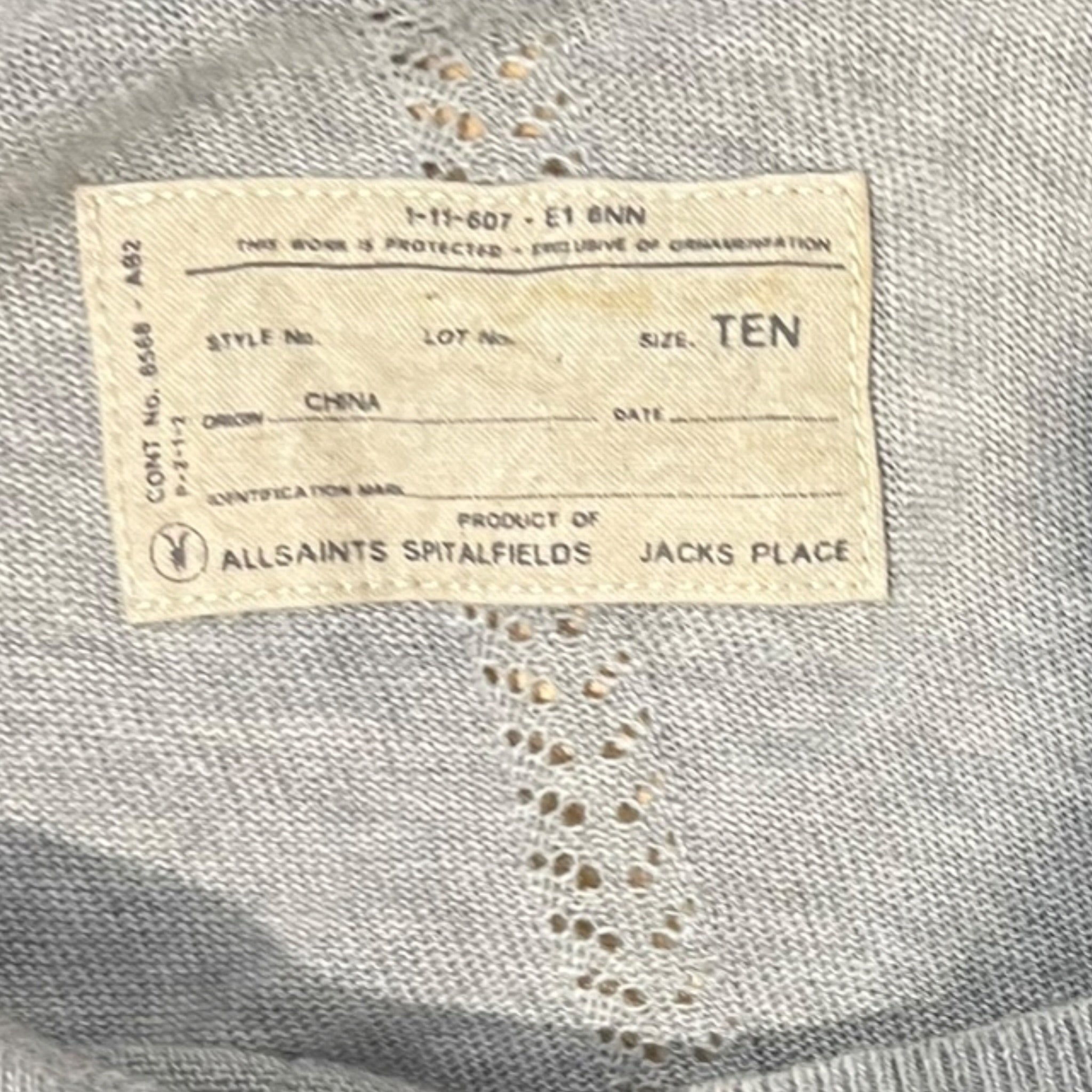 ALLSAINTS SPITALFIELDS/Cardigan/10/Cashmere/GRY/ view 3