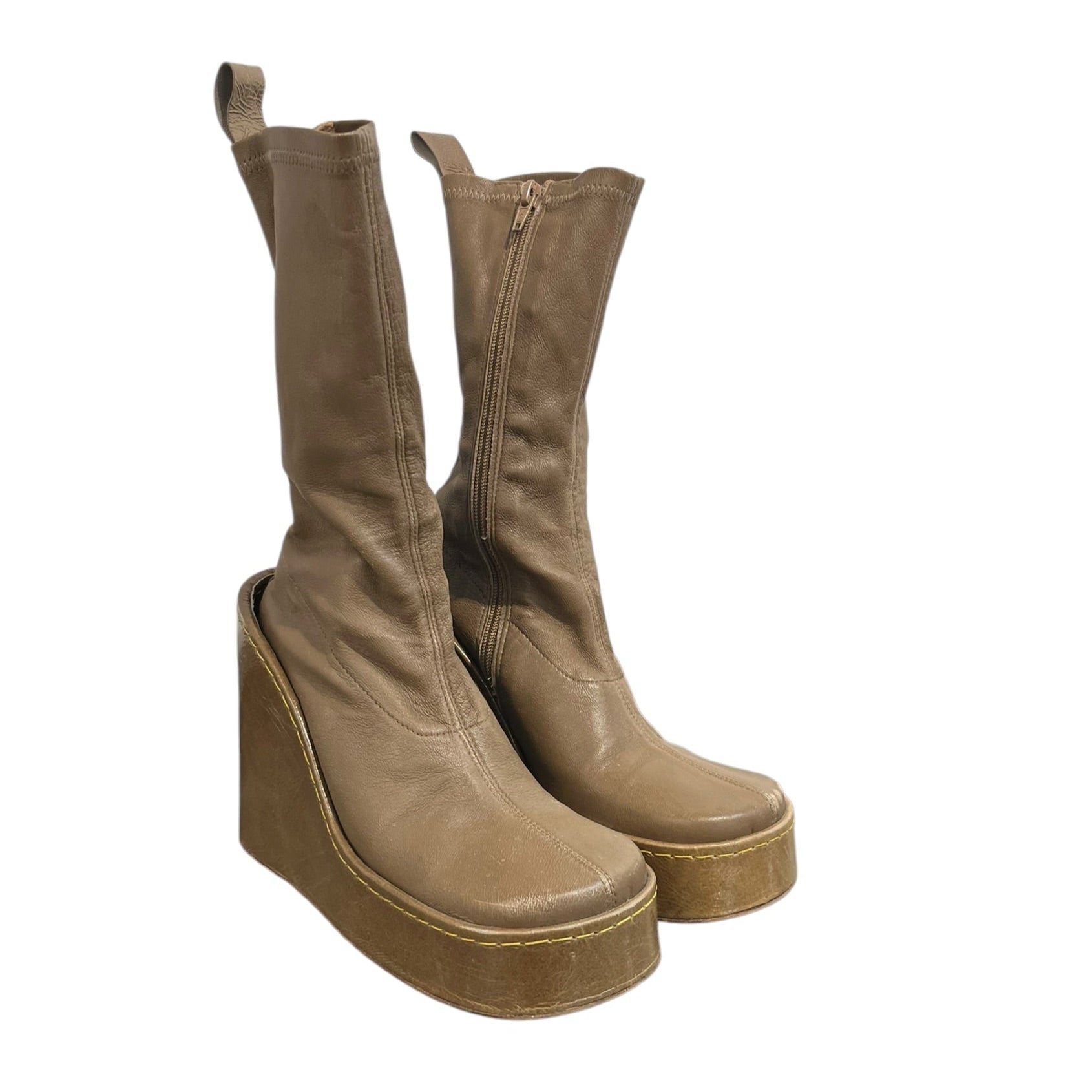 miista/Boots/EU 37/Leather/BRW/giant wedge heel, wide view 1