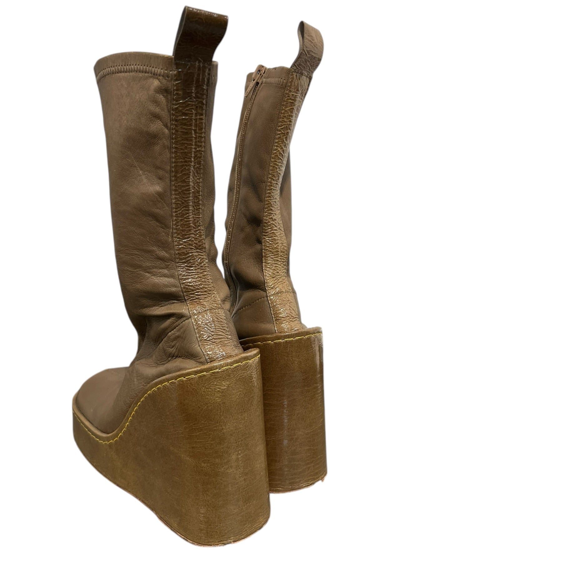 miista/Boots/EU 37/Leather/BRW/giant wedge heel, wide view 2