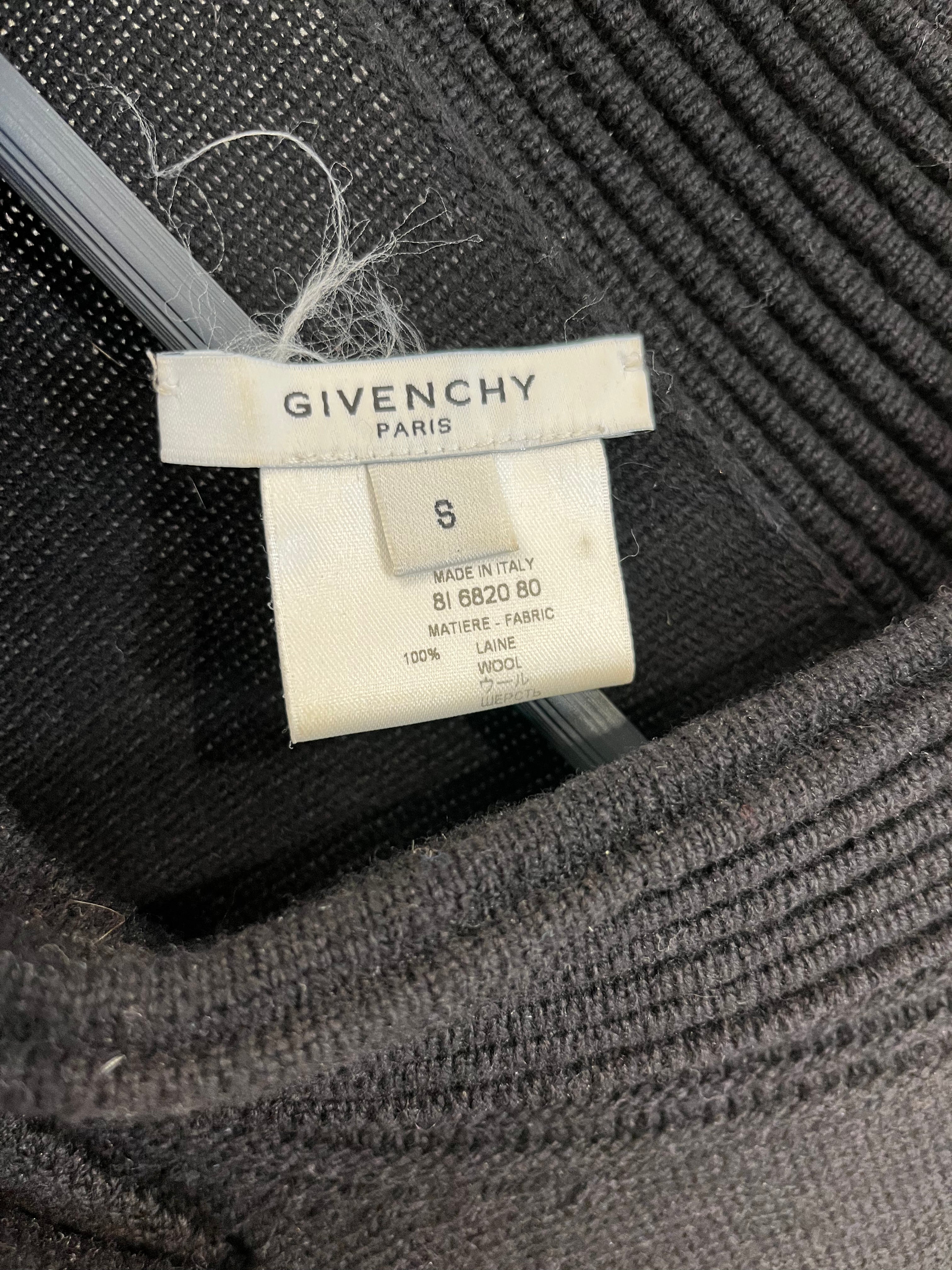 GIVENCHY/Sweater/S/Wool/BLK/WIDE SLEEVE RUFFLE FRONT view 3