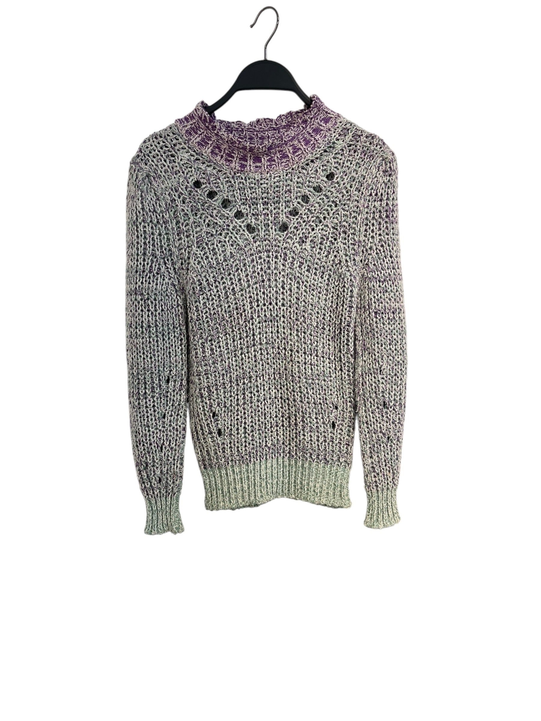 ISABEL MARANT ETOILE/Sweater/38/Cotton/PPL/GREEN/WHITE ACCENTS view 1