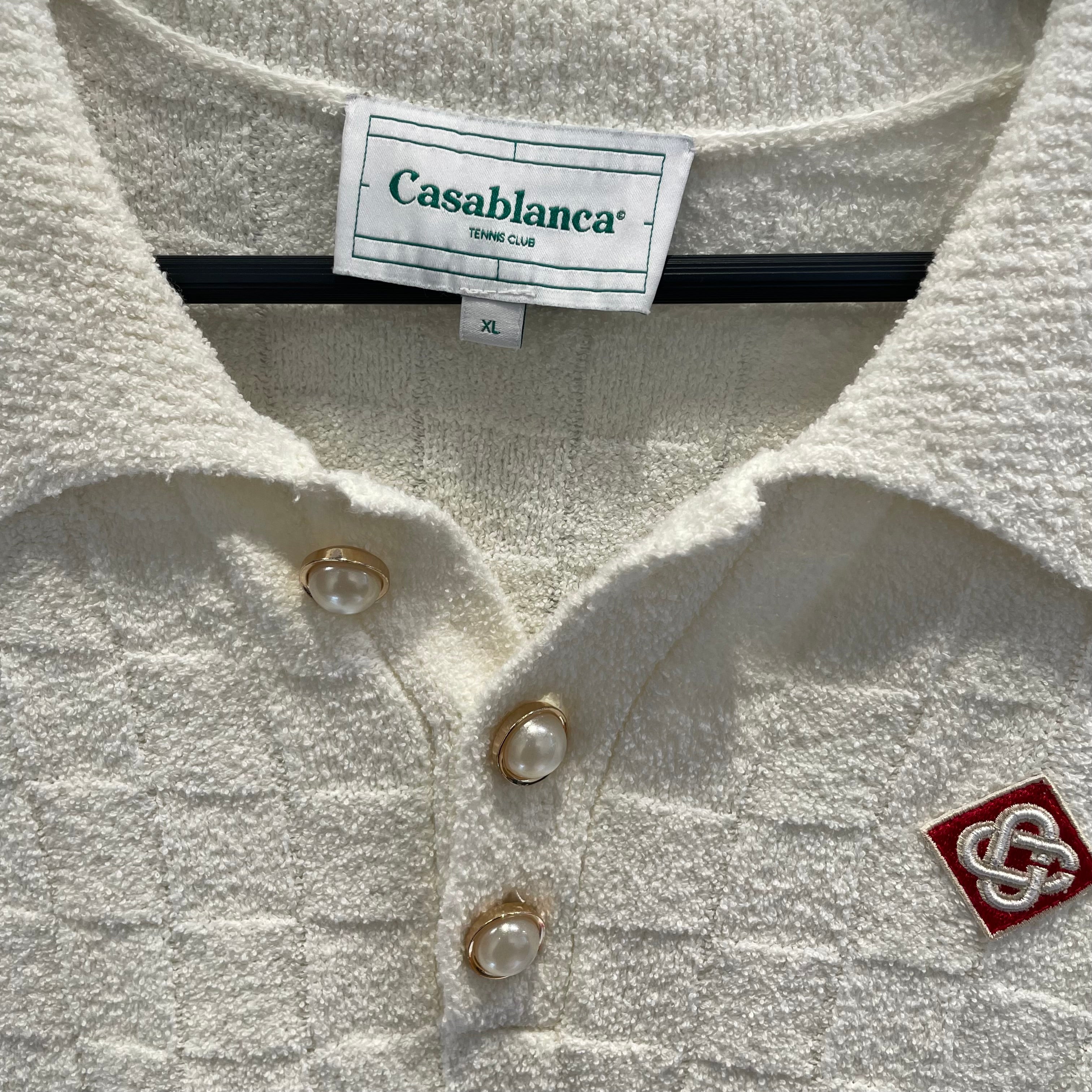 CASABLANCA/T-Shirt/XL/Cotton/CRM/pearl buttons/ check rug view 3