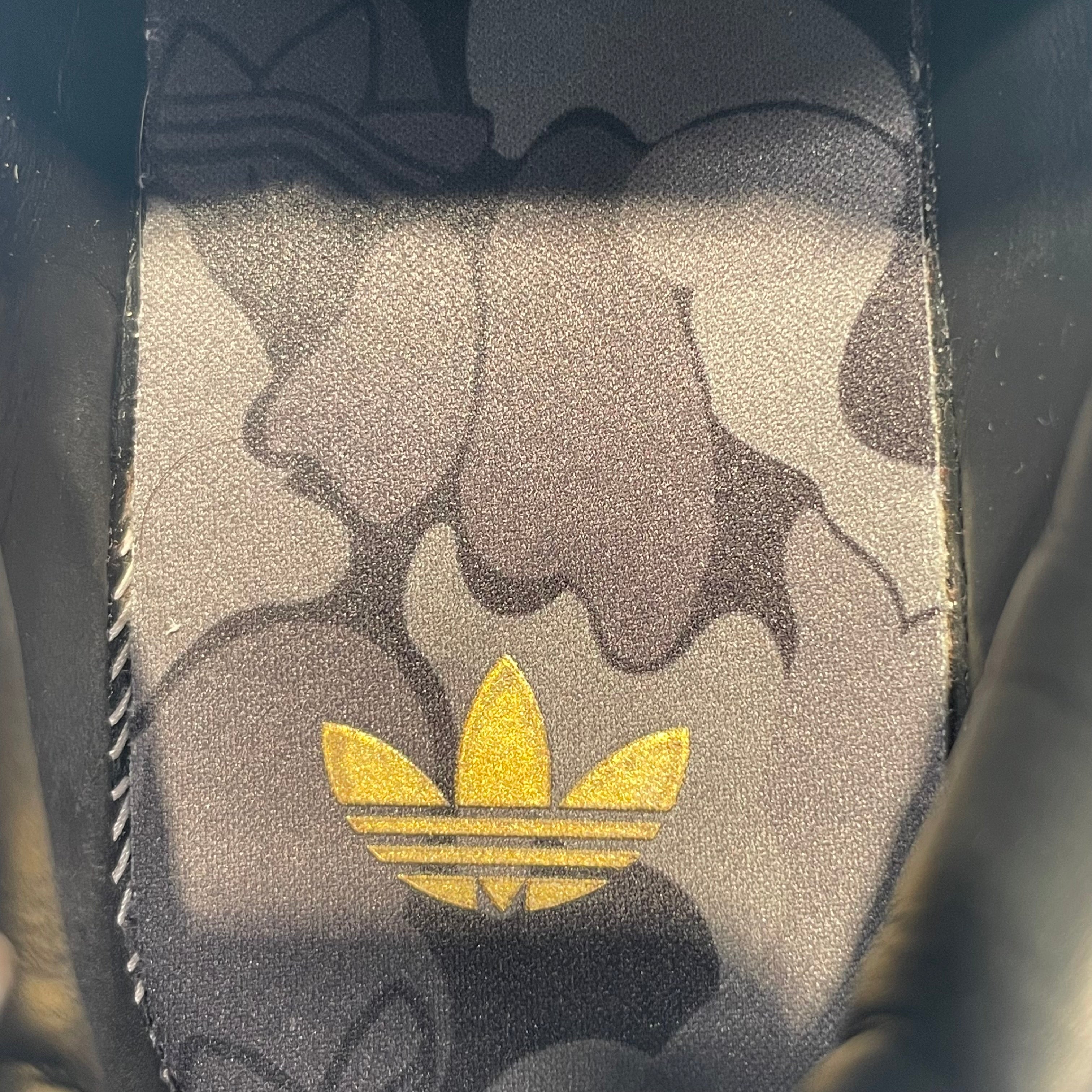 BAPE STA!/adidas/Low-Sneakers/US 7/Stripe/Nylon/BLK/LHG029003/blk lace/gld details view 4