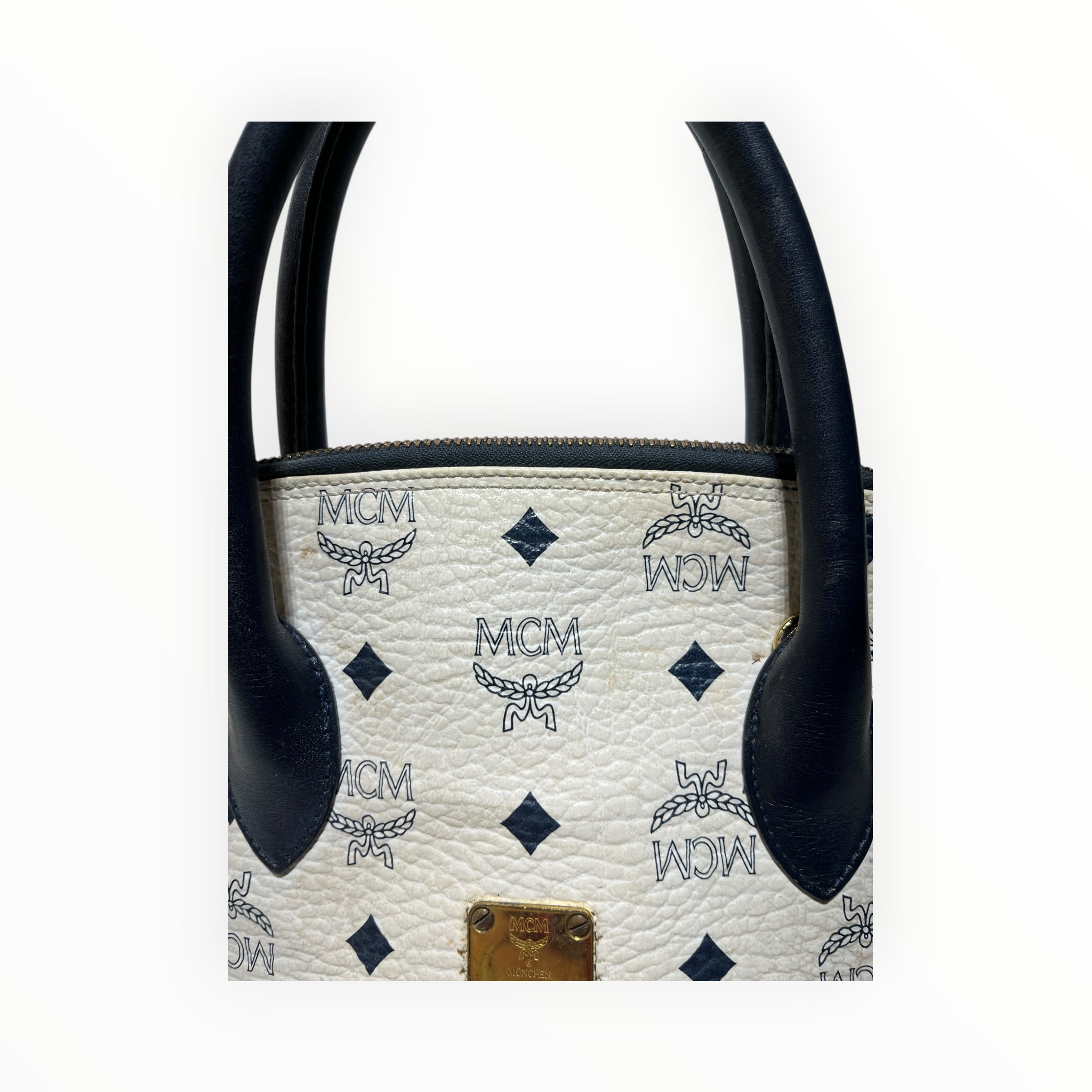 MCM/Tote Bag/Monogram/Leather/WHT/Mini Heritage Tote view 6
