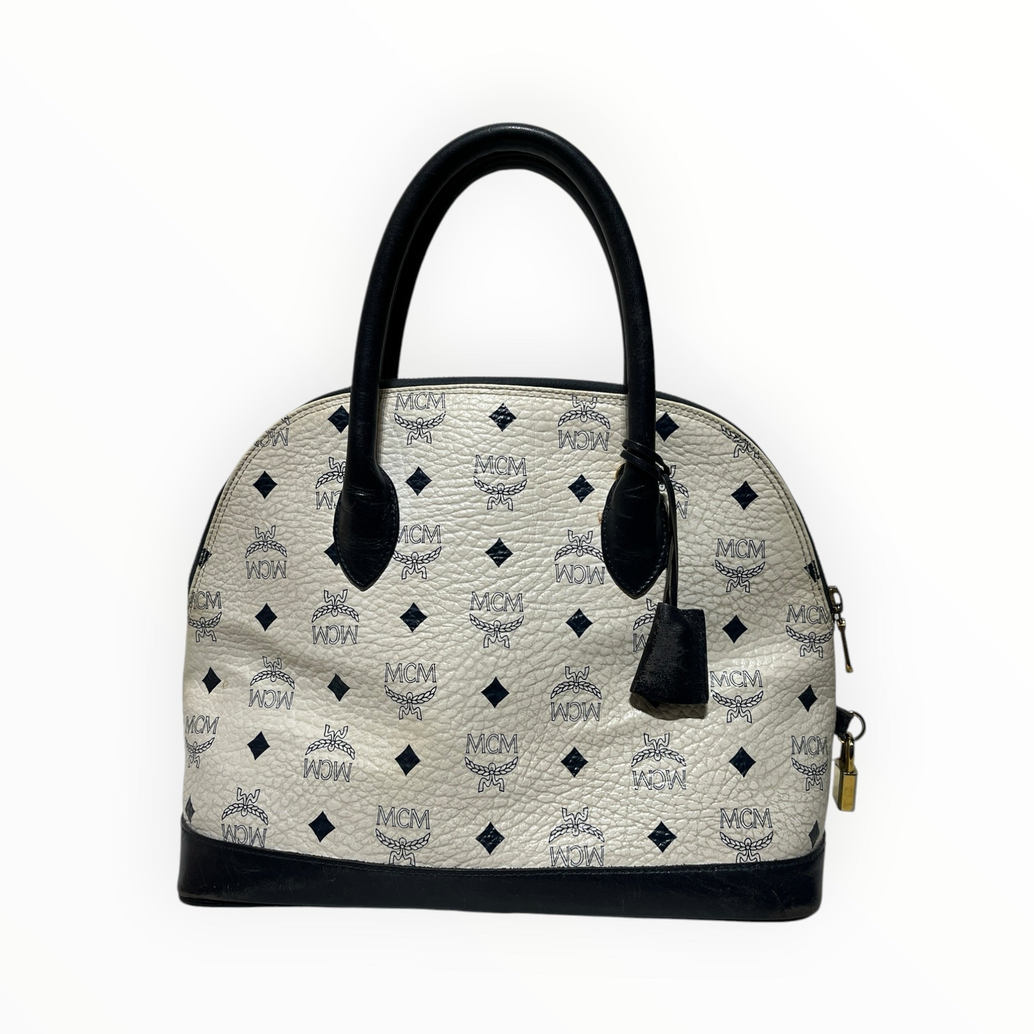 MCM/Tote Bag/Monogram/Leather/WHT/Mini Heritage Tote view 2