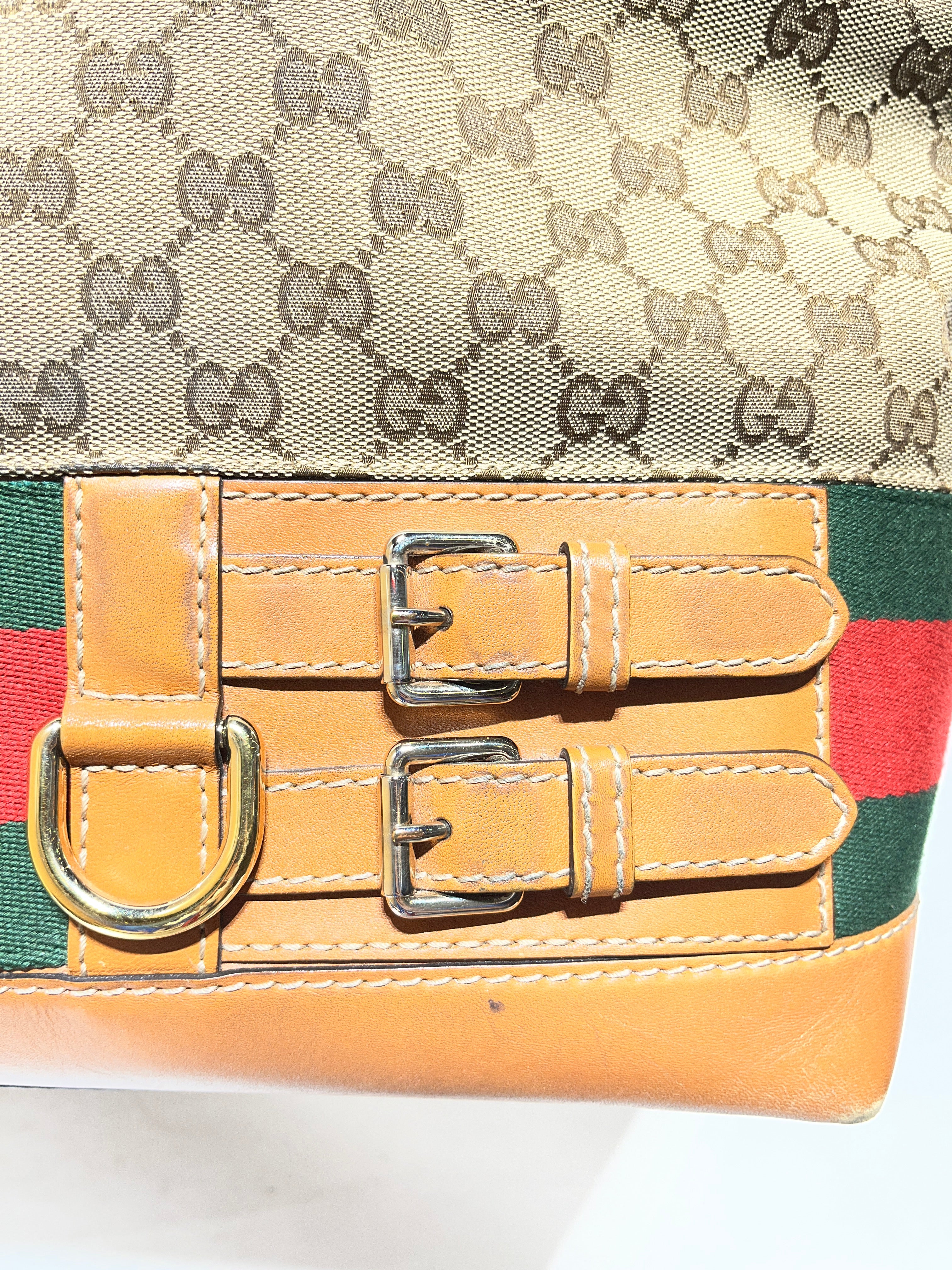 GUCCI/Tote Bag/Monogram/Cotton/CML/Heritage Web Tote view 9