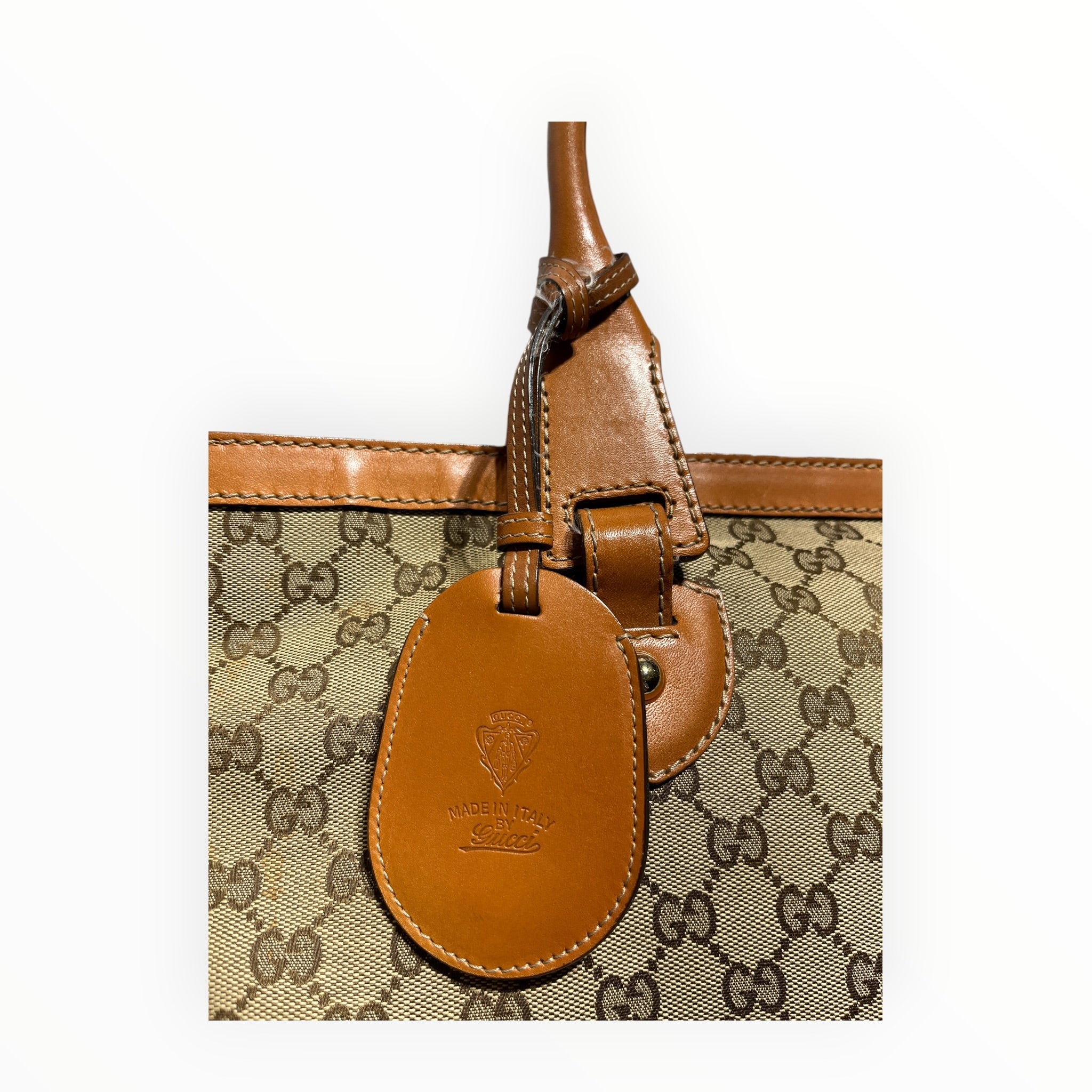 GUCCI/Tote Bag/Monogram/Cotton/CML/Heritage Web Tote view 6
