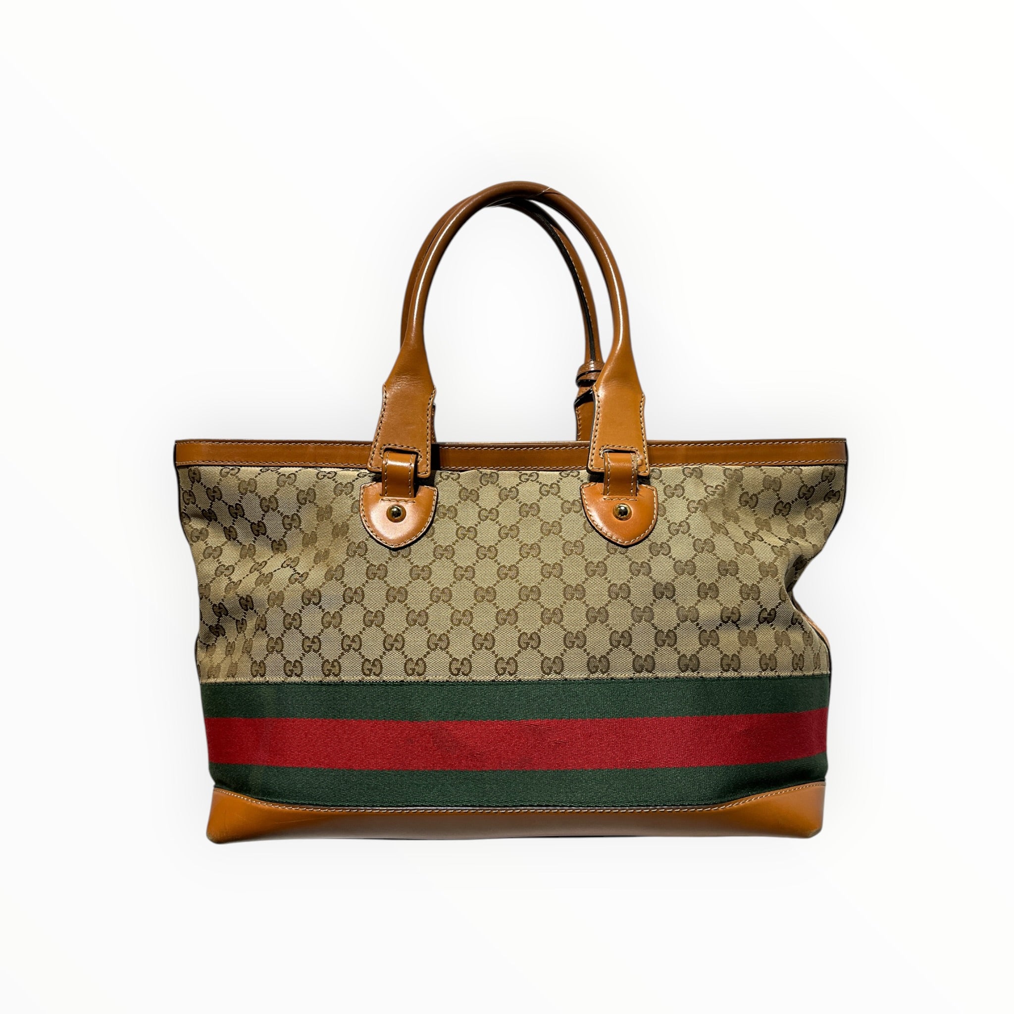 GUCCI/Tote Bag/Monogram/Cotton/CML/Heritage Web Tote view 2