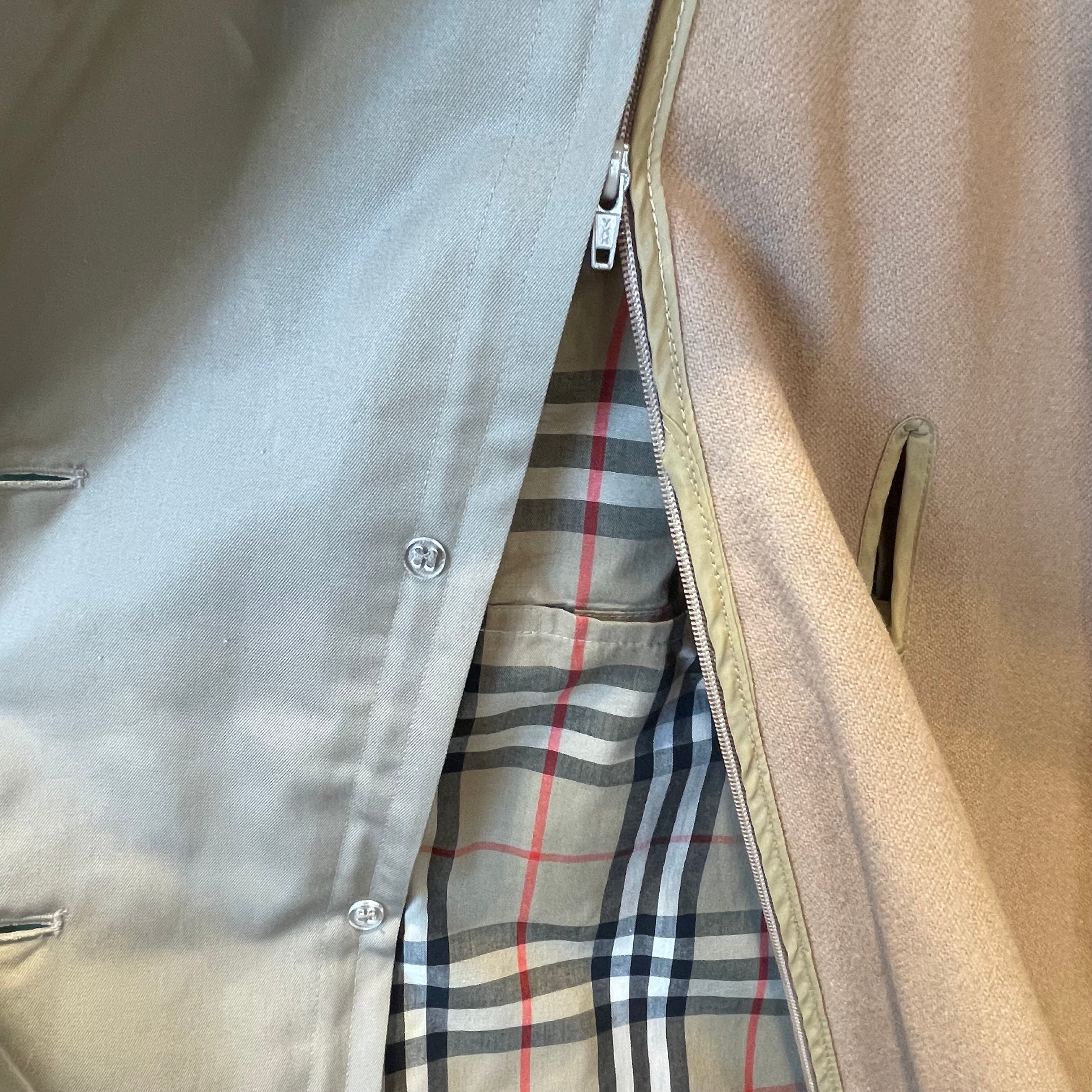 BURBERRYS/Trench Coat/44/Cotton/KHK/long 44(suede collar inside pk view 4
