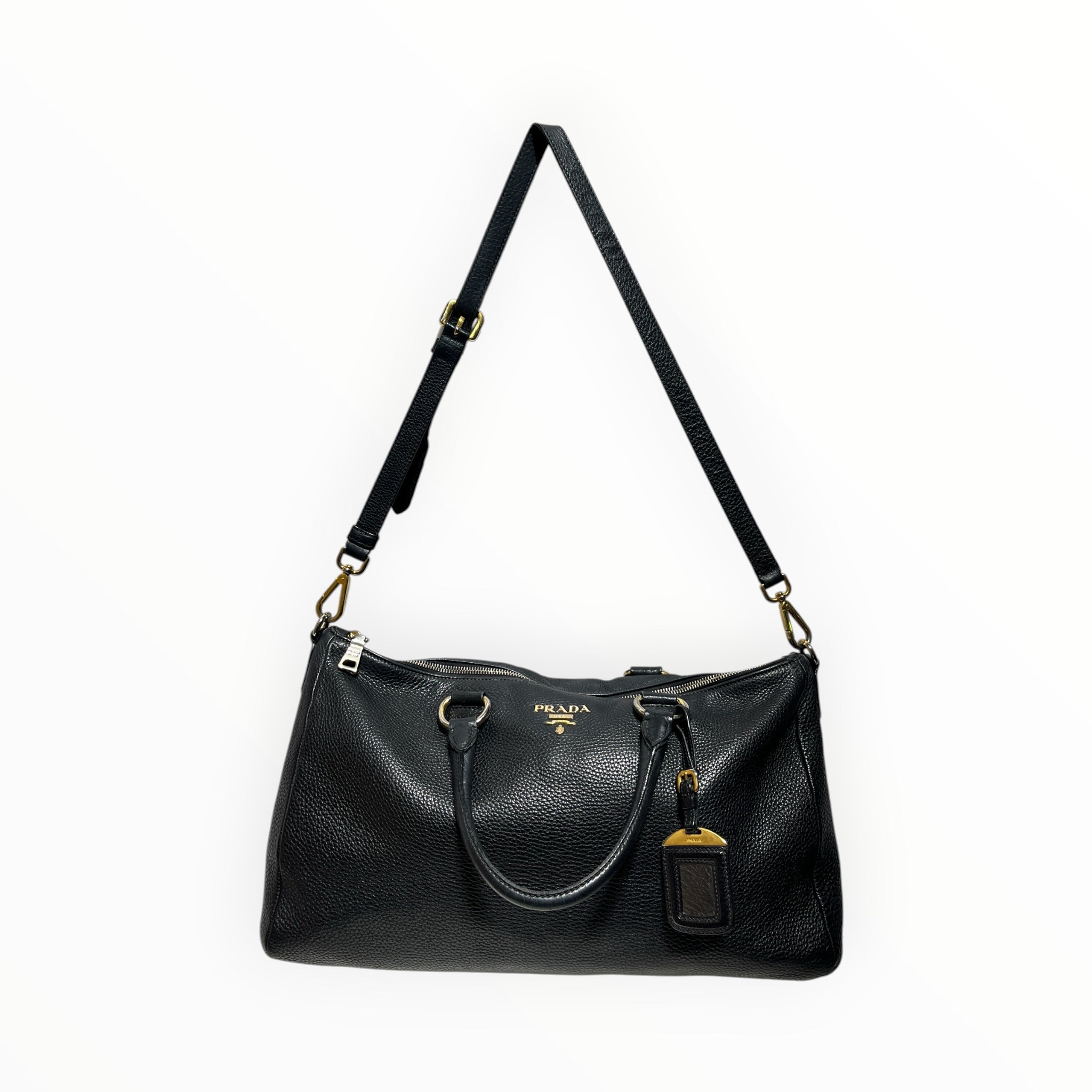 PRADA/Bag/Leather/BLK/GOLD HARDWARE/WITH STRAP view 1