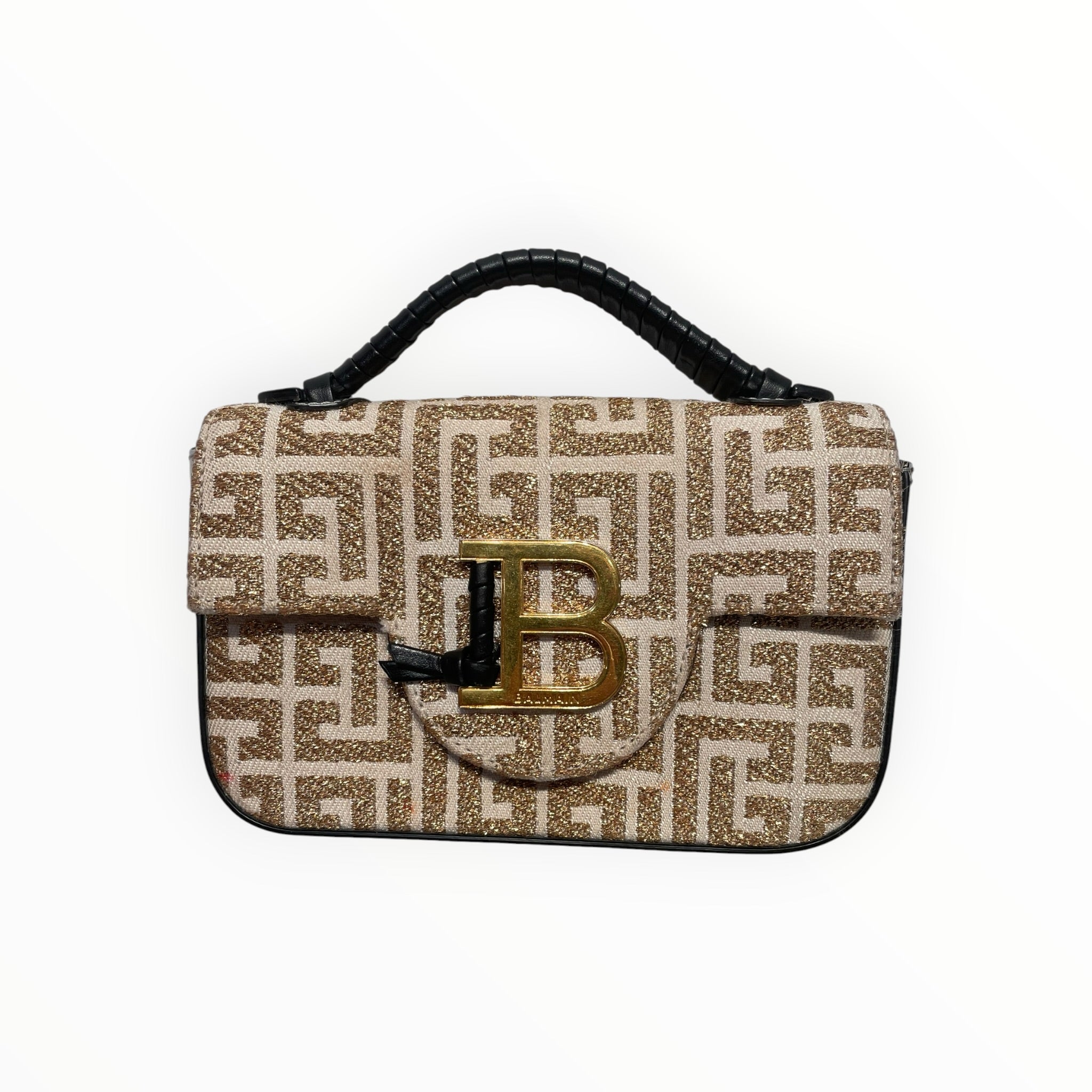 BALMAIN/Cross Body Bag/Monogram/Cotton/GLD/b-buzz mini shoulder bag view 1