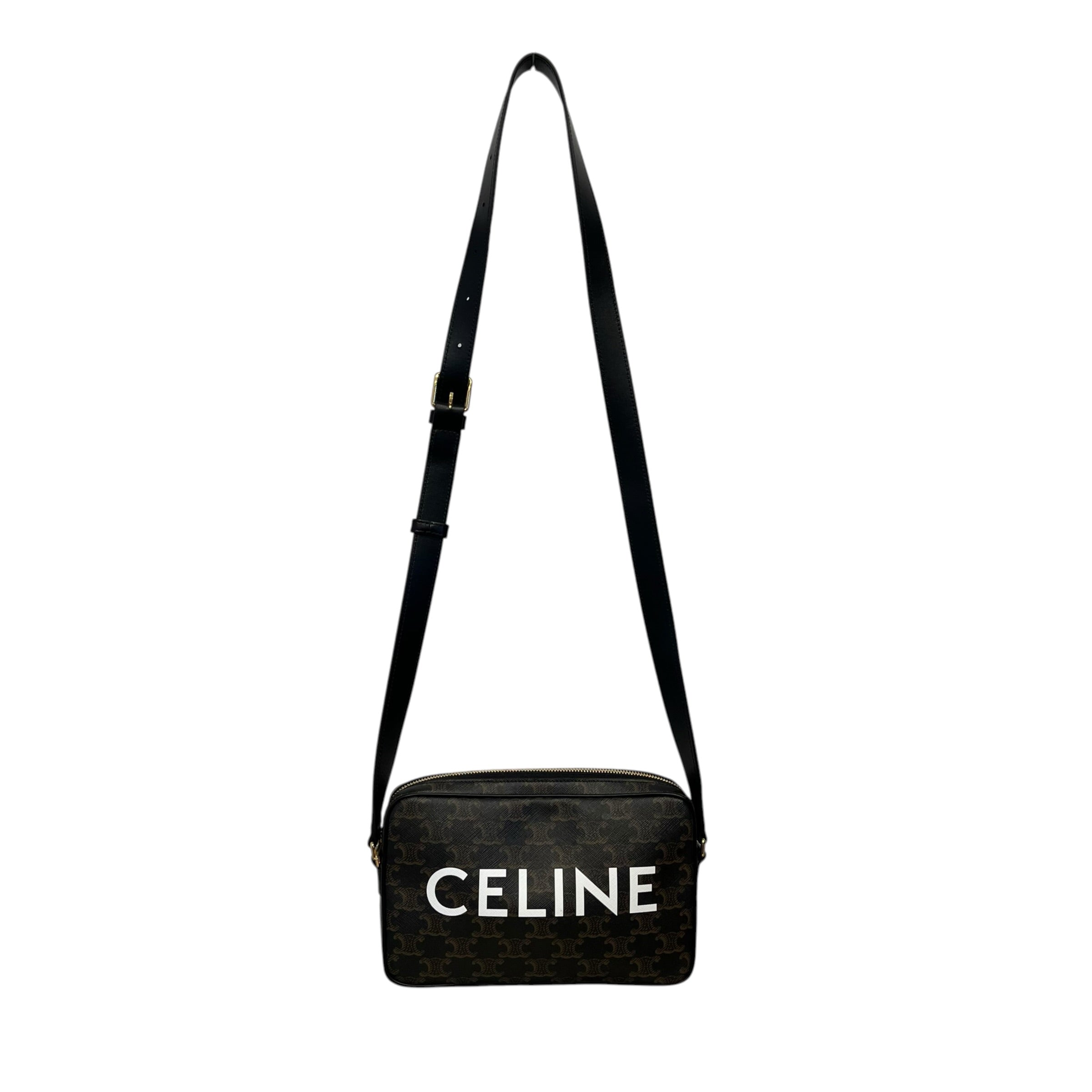 CELINE/Cross Body Bag/Monogram/Leather/BLK/HORIZONTAL MESSENGER view 1