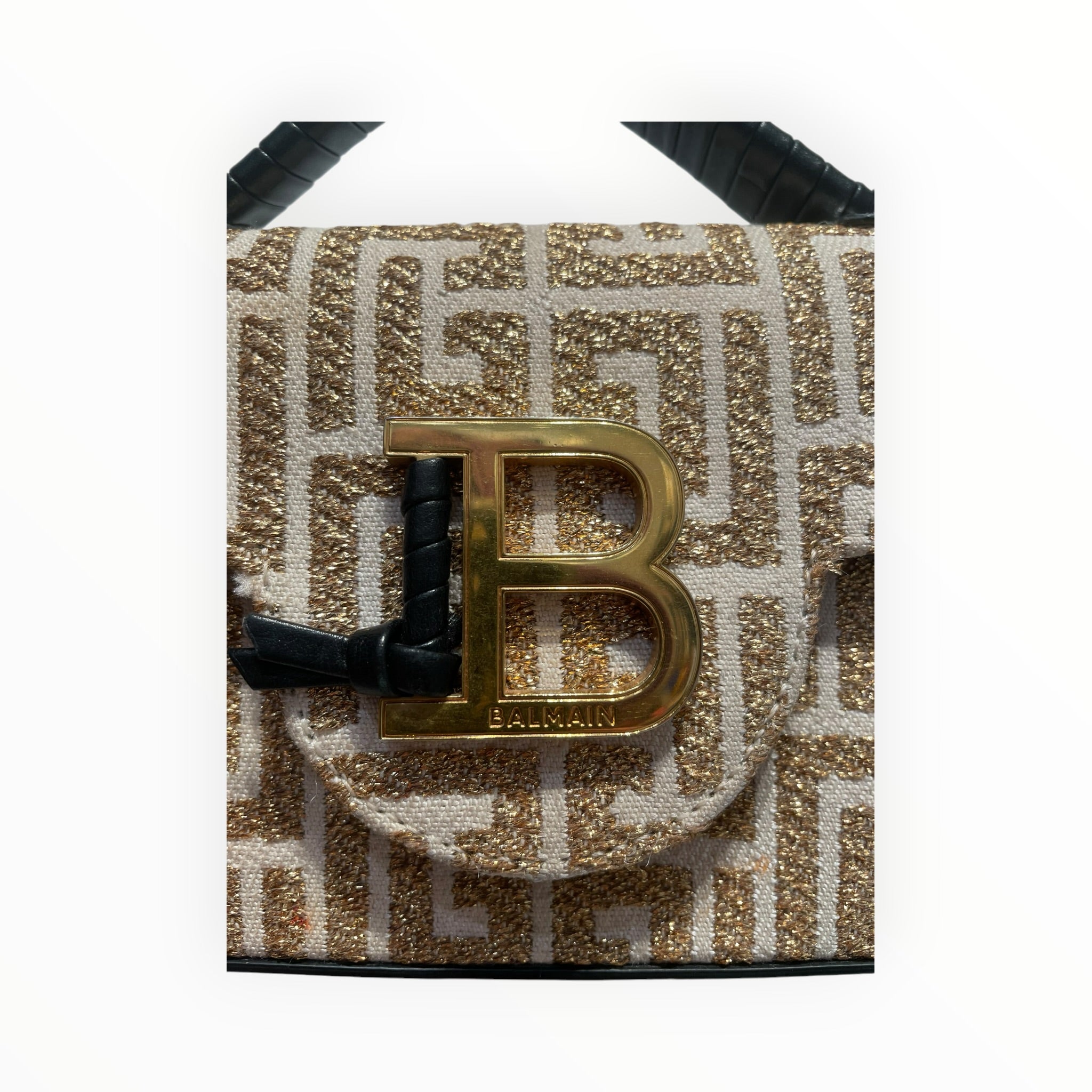 BALMAIN/Cross Body Bag/Monogram/Cotton/GLD/b-buzz mini shoulder bag view 6
