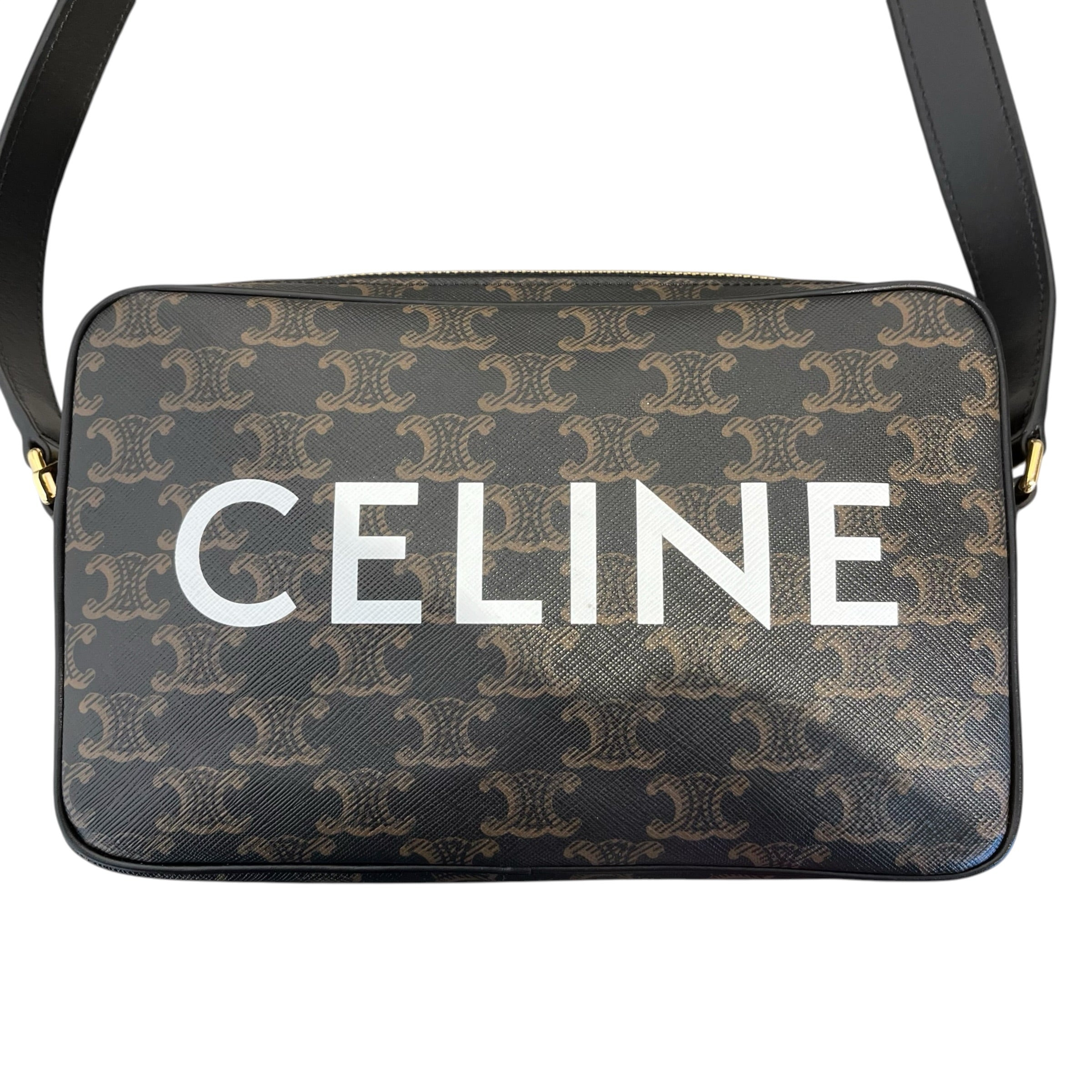 CELINE/Cross Body Bag/Monogram/Leather/BLK/HORIZONTAL MESSENGER view 5