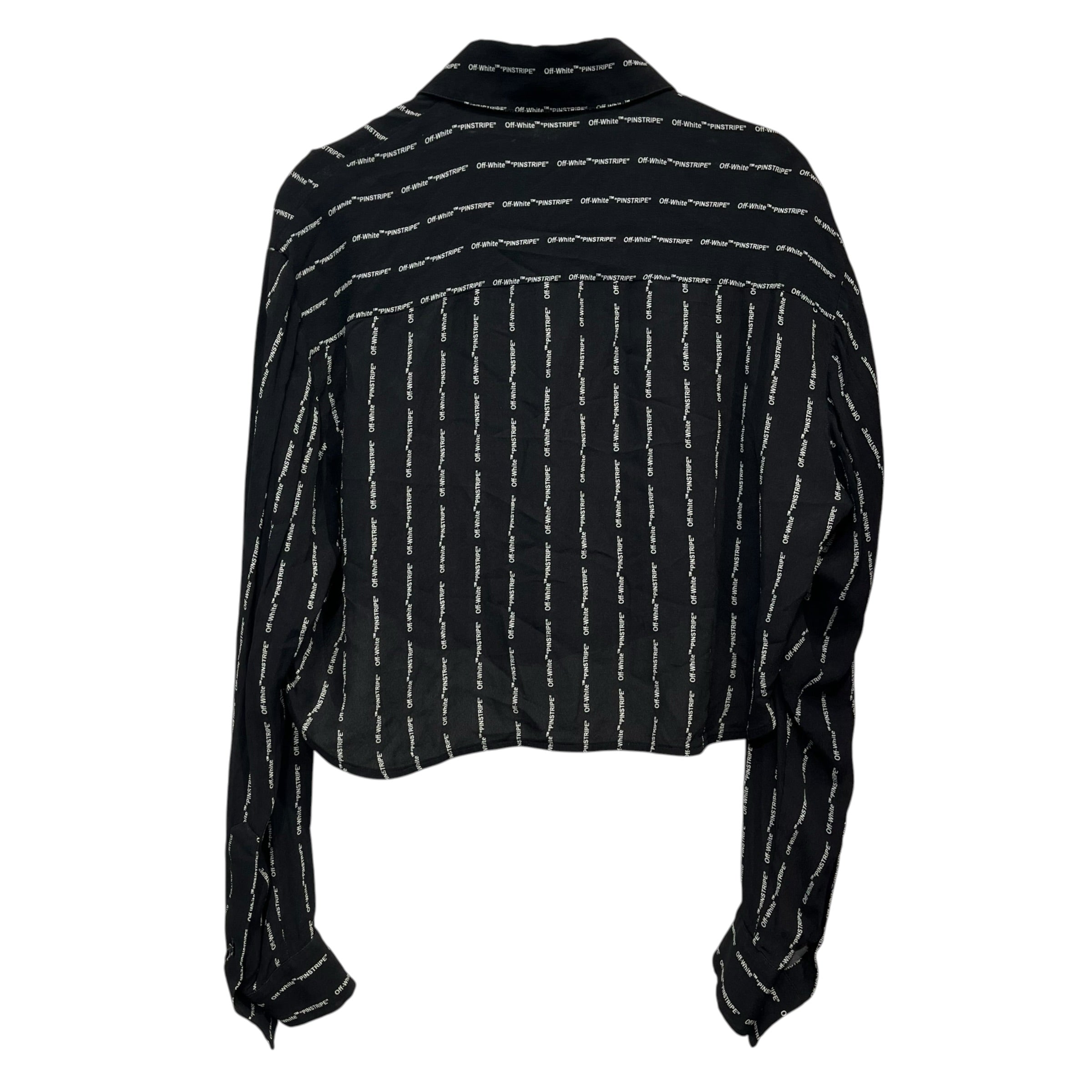 OFF-WHITE/LS Blouse/40/Monogram/Polyester/BLK/ view 2