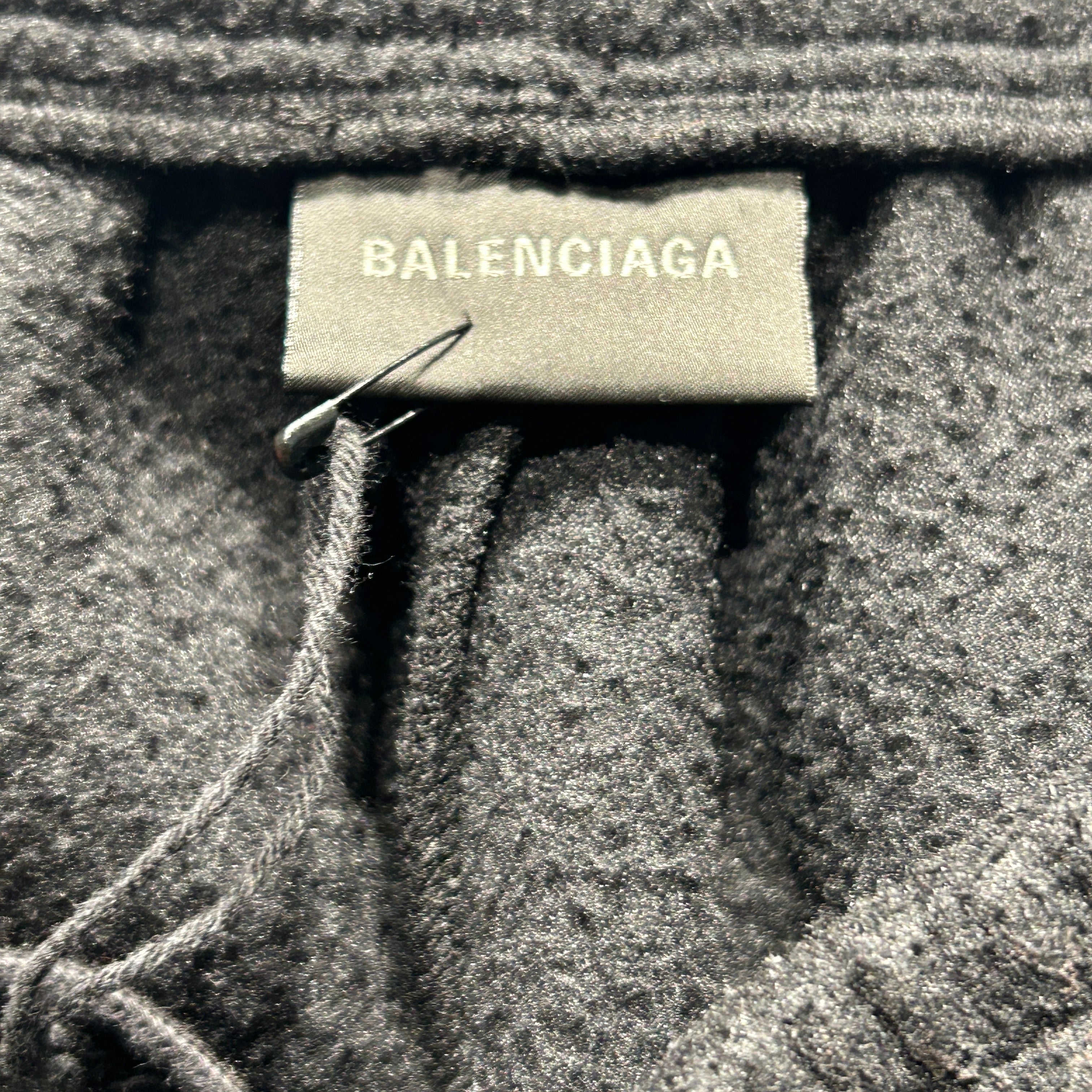 BALENCIAGA/Straight Pants/M/Cotton/BLK/DIRTY DISTRESSED FLEECE SWEATS view 3