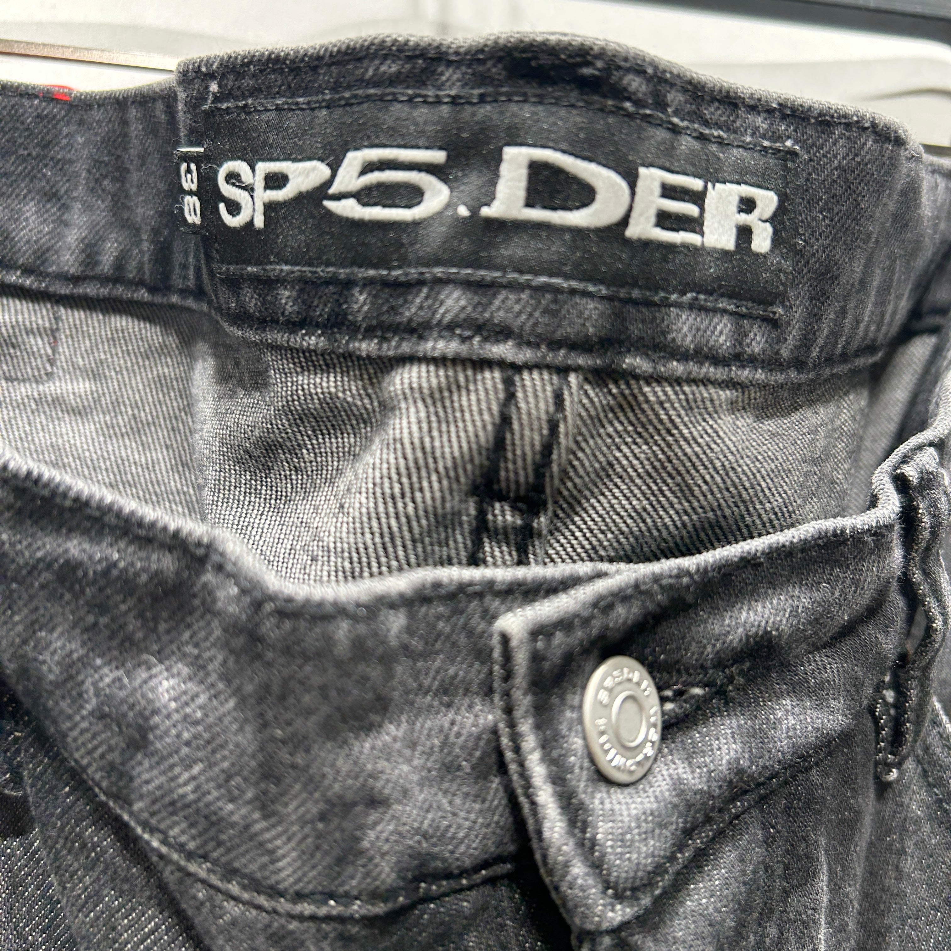 Sp5der/Straight Pants/38/Cotton/BLK/Graphic/ view 3