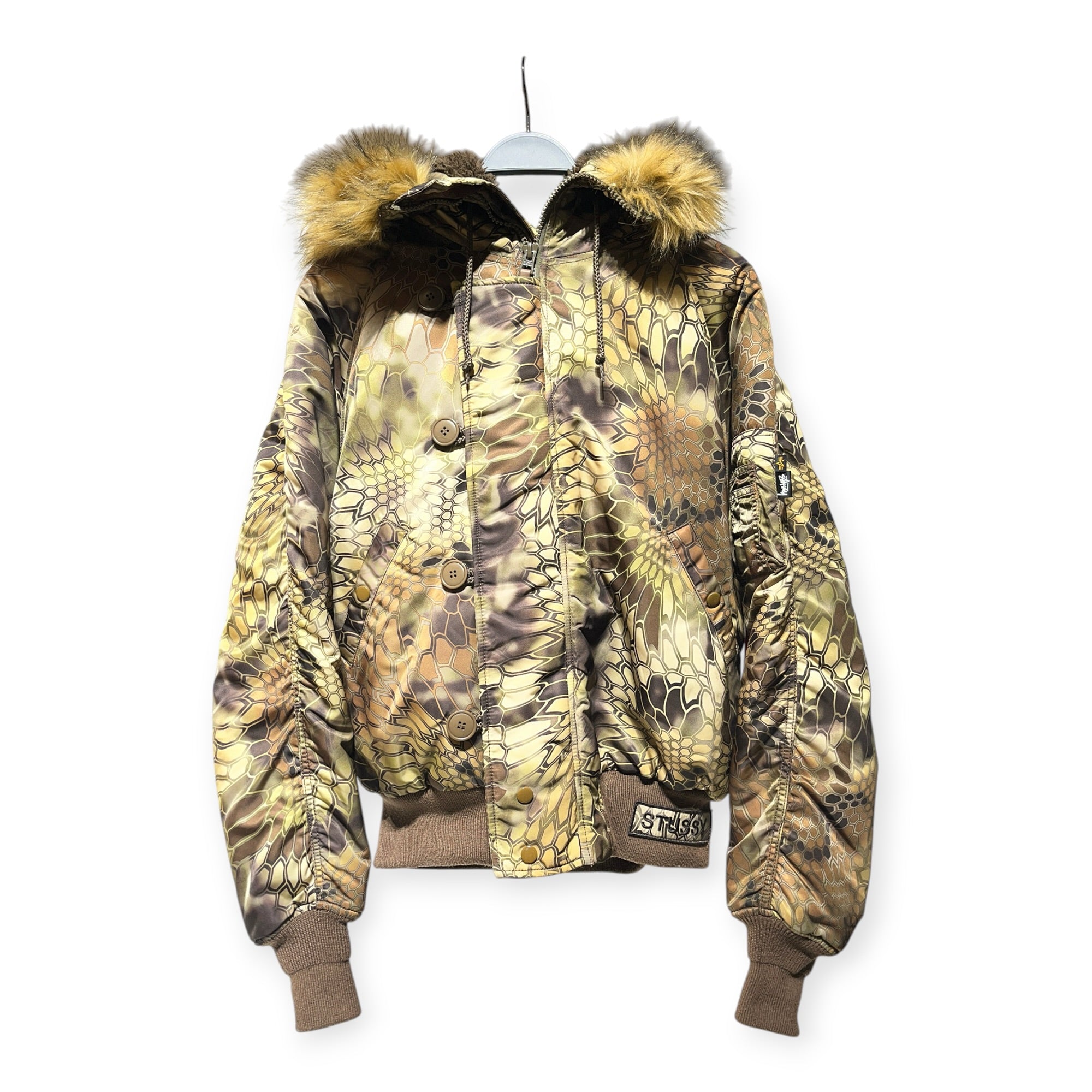 ALPHA INDUSTRIES/STUSSY/Puffer Jkt/M/GRN/Camouflage/ view 1