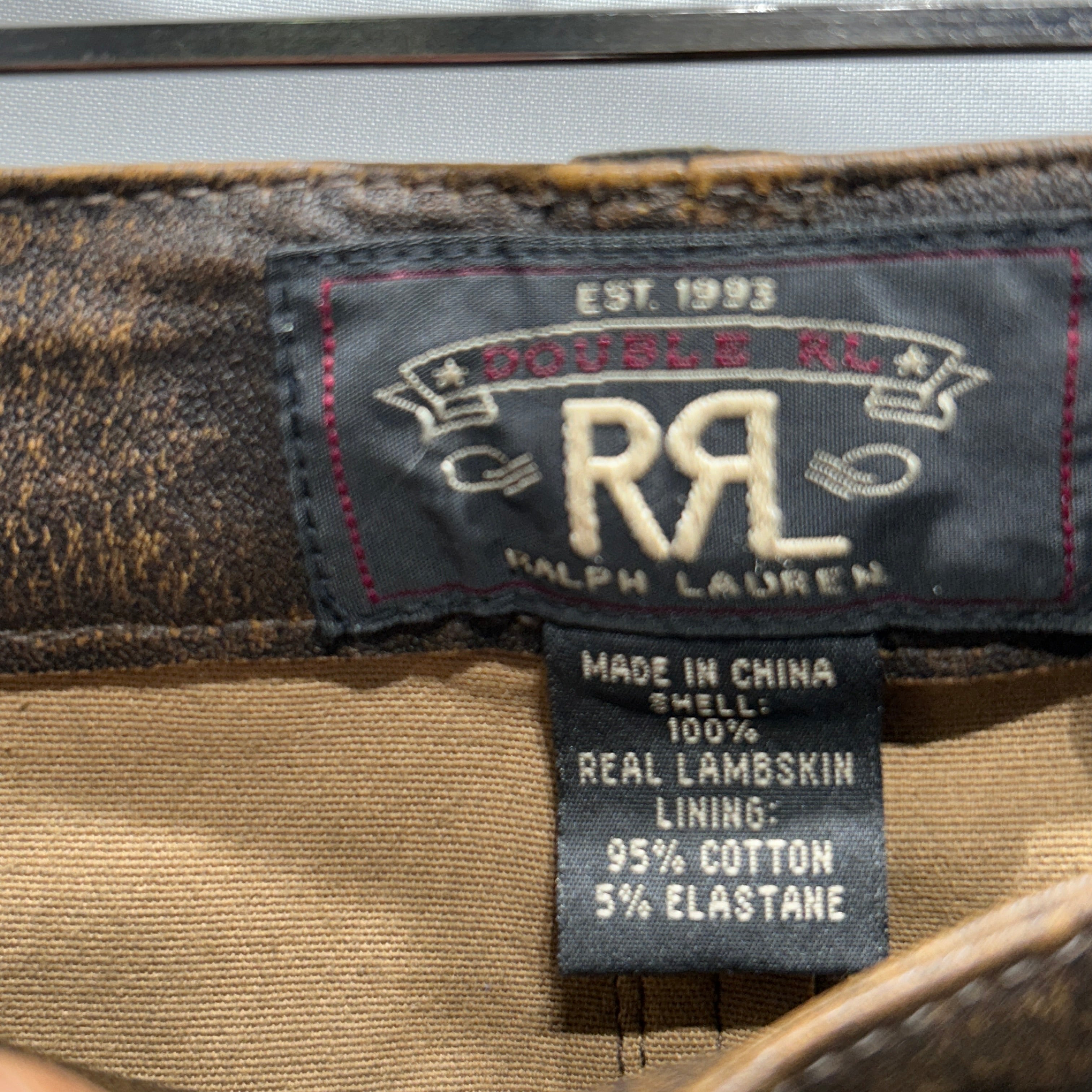 RRL/Skinny Pants/28/Lambskin/BRW/LAMBSKIN SKINNY PANTS view 3
