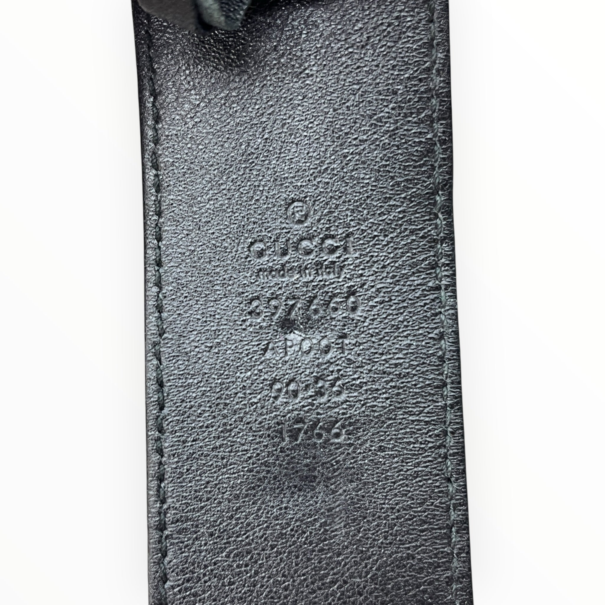 GUCCI/Belt/Leather/BLK/M's/Gold GG Buckle view 3