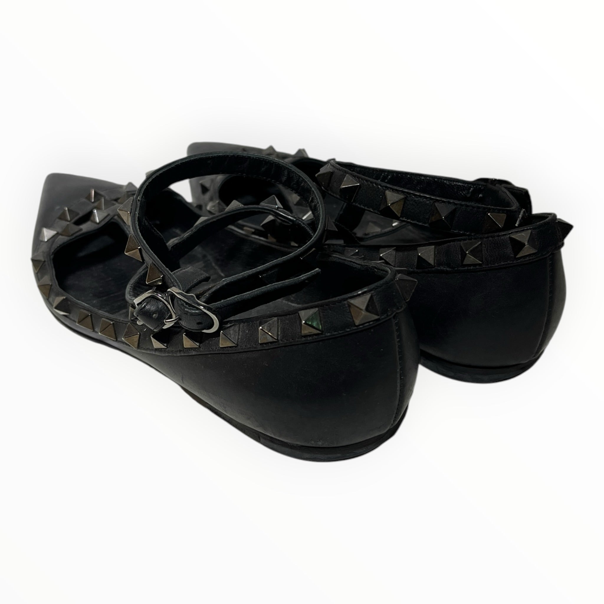 VALENTINO/Flat Shoes/US 7.5/Leather/BLK/Rockstud Flats view 2