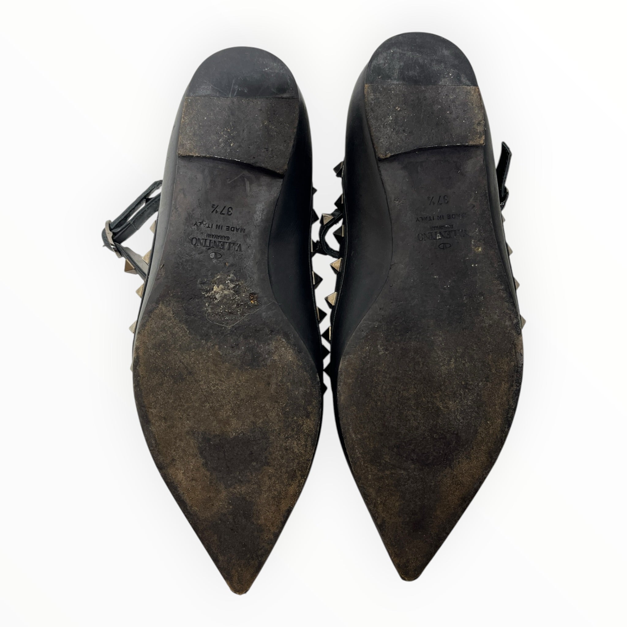 VALENTINO/Flat Shoes/US 7.5/Leather/BLK/Rockstud Flats view 3