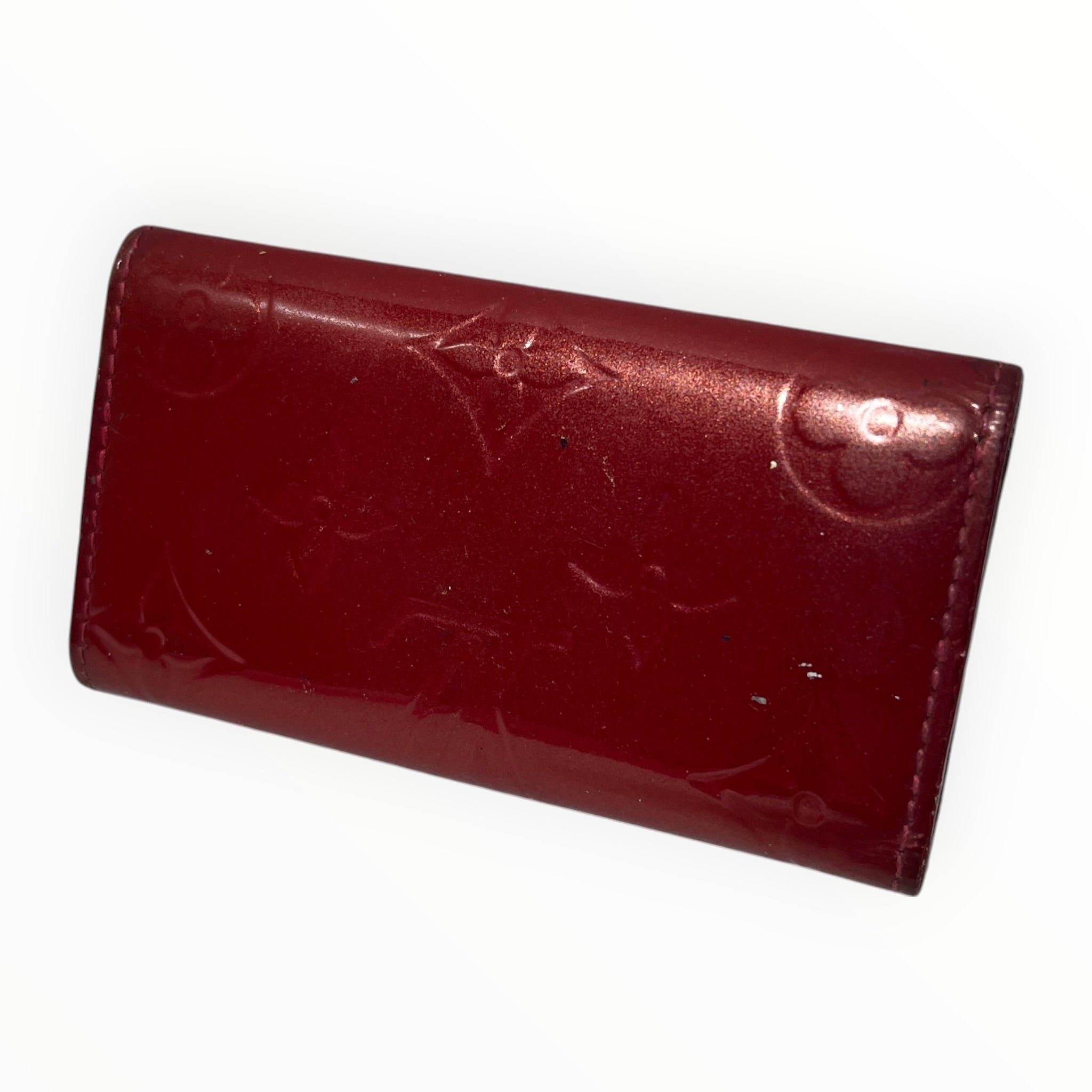 LOUIS VUITTON/Key Holder/Monogram/Leather/RED/L's/Vernis Leather Key Holder view 2