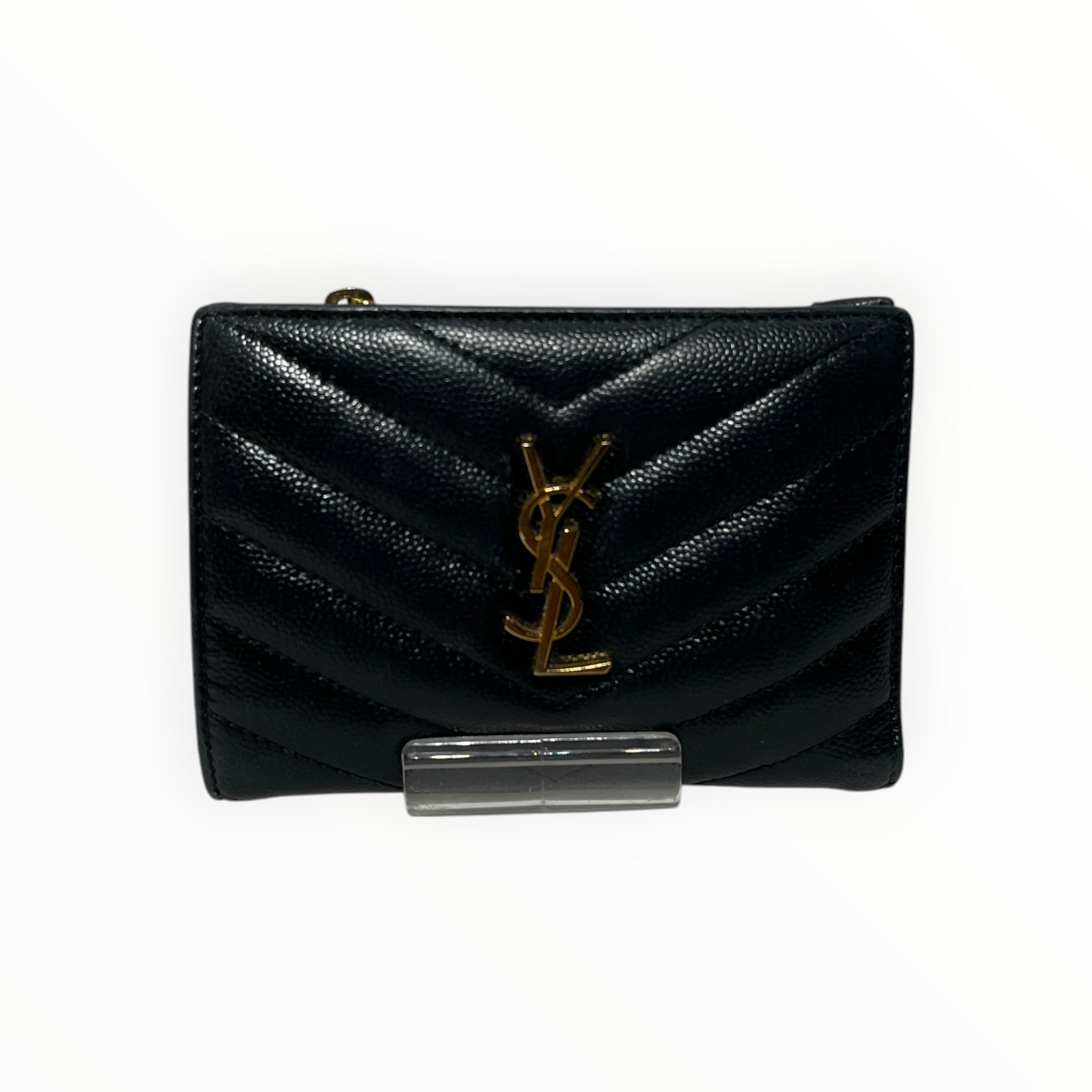 YVES SAINT LAURENT/Bifold Wallet/Leather/BLK/L's/grain de poudre view 1