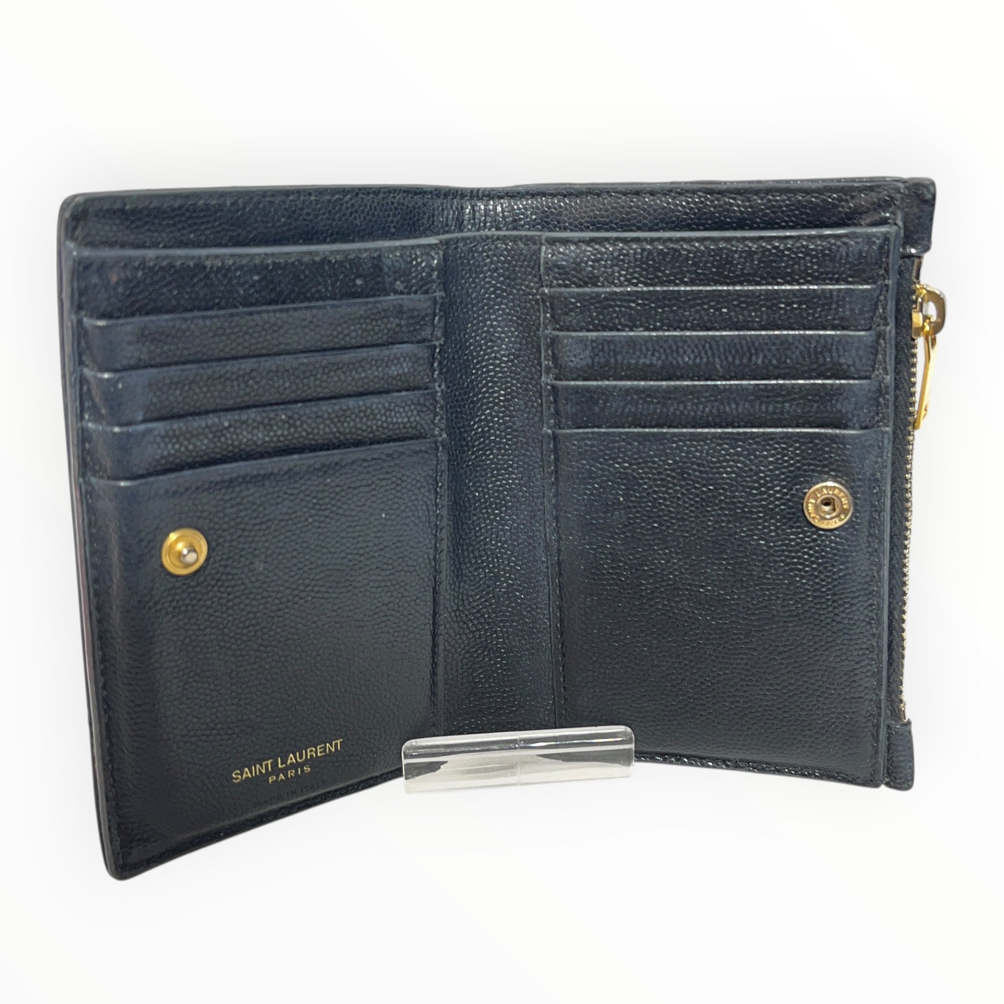 YVES SAINT LAURENT/Bifold Wallet/Leather/BLK/L's/grain de poudre view 3