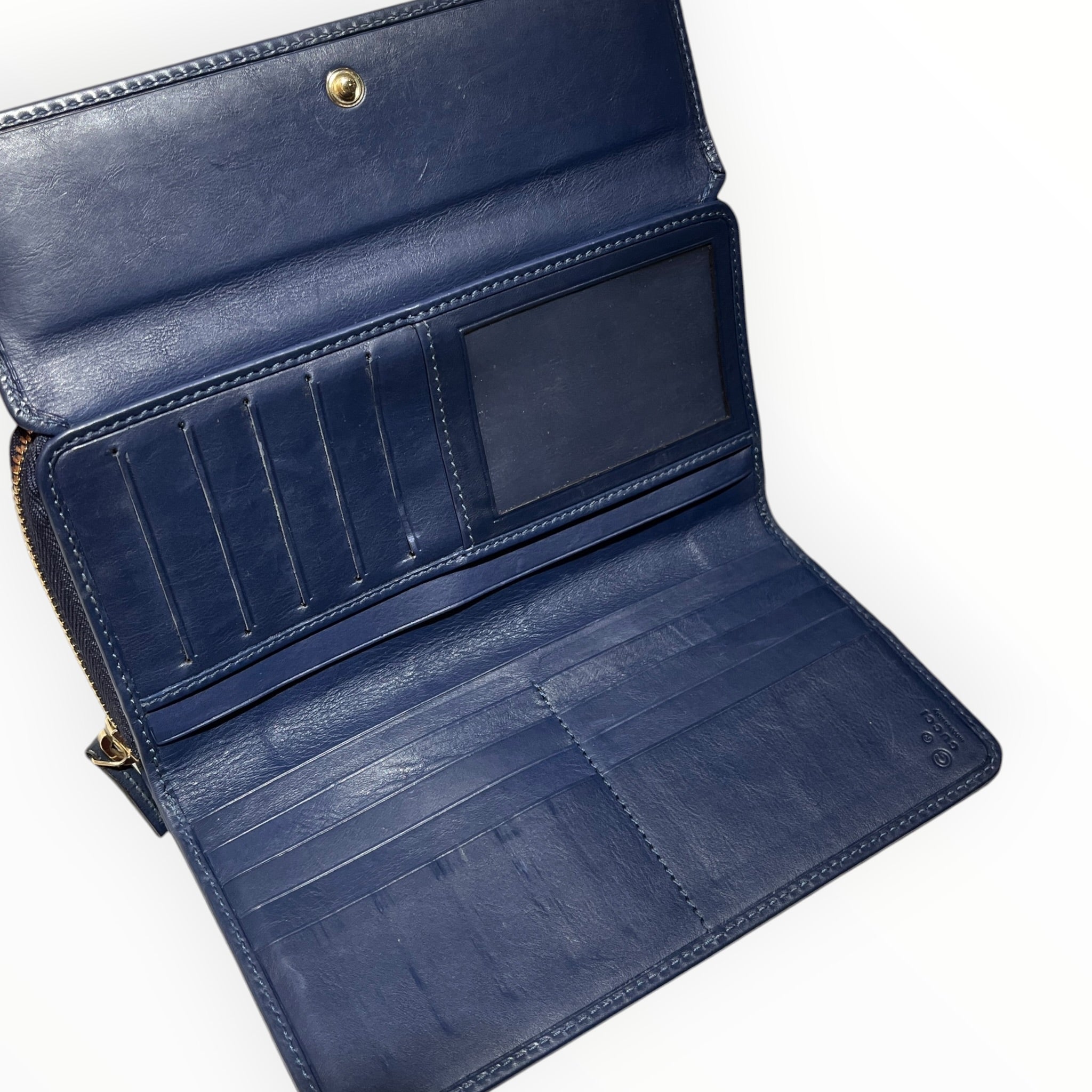 GUCCI/Long Wallet/Leather/NVY/L's/trifold microguccissima view 3
