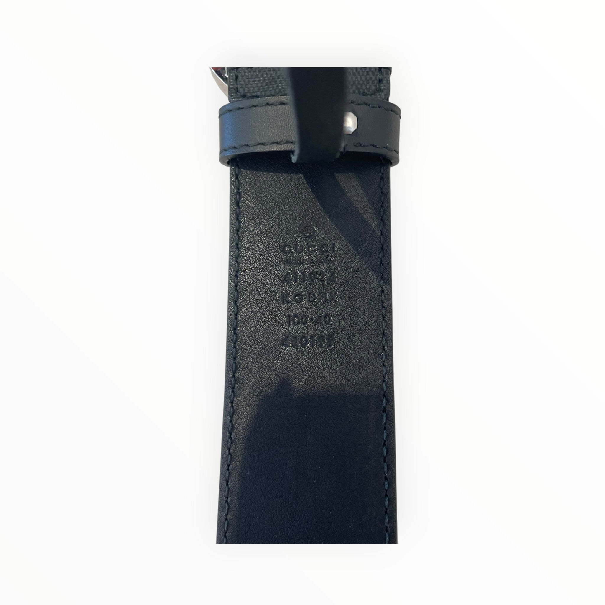 GUCCI/Belt/Monogram/Leather/BLK/M's/ view 3