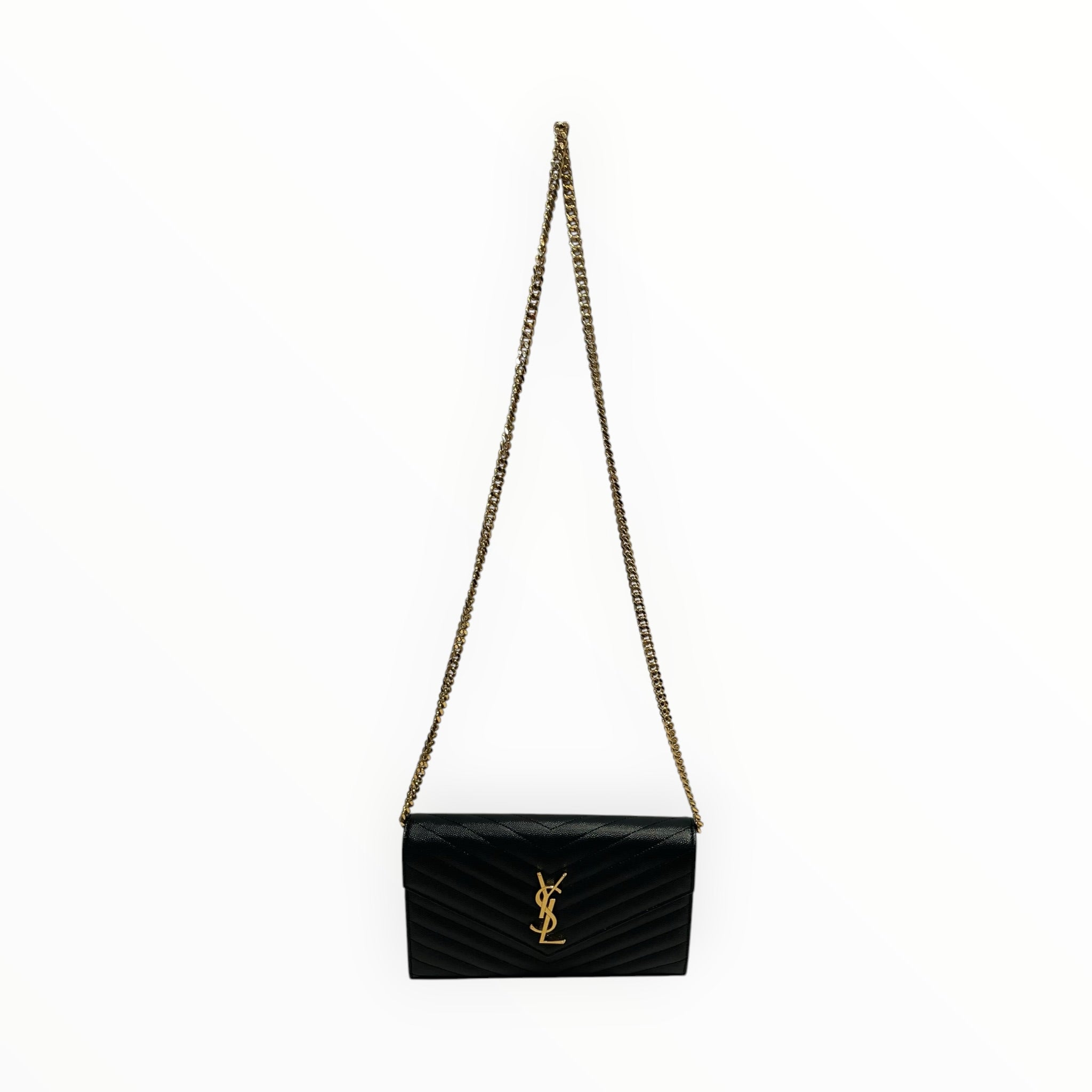 YVES SAINT LAURENT/Bag/Leather/BLK/cassandre matelasse chevron view 1