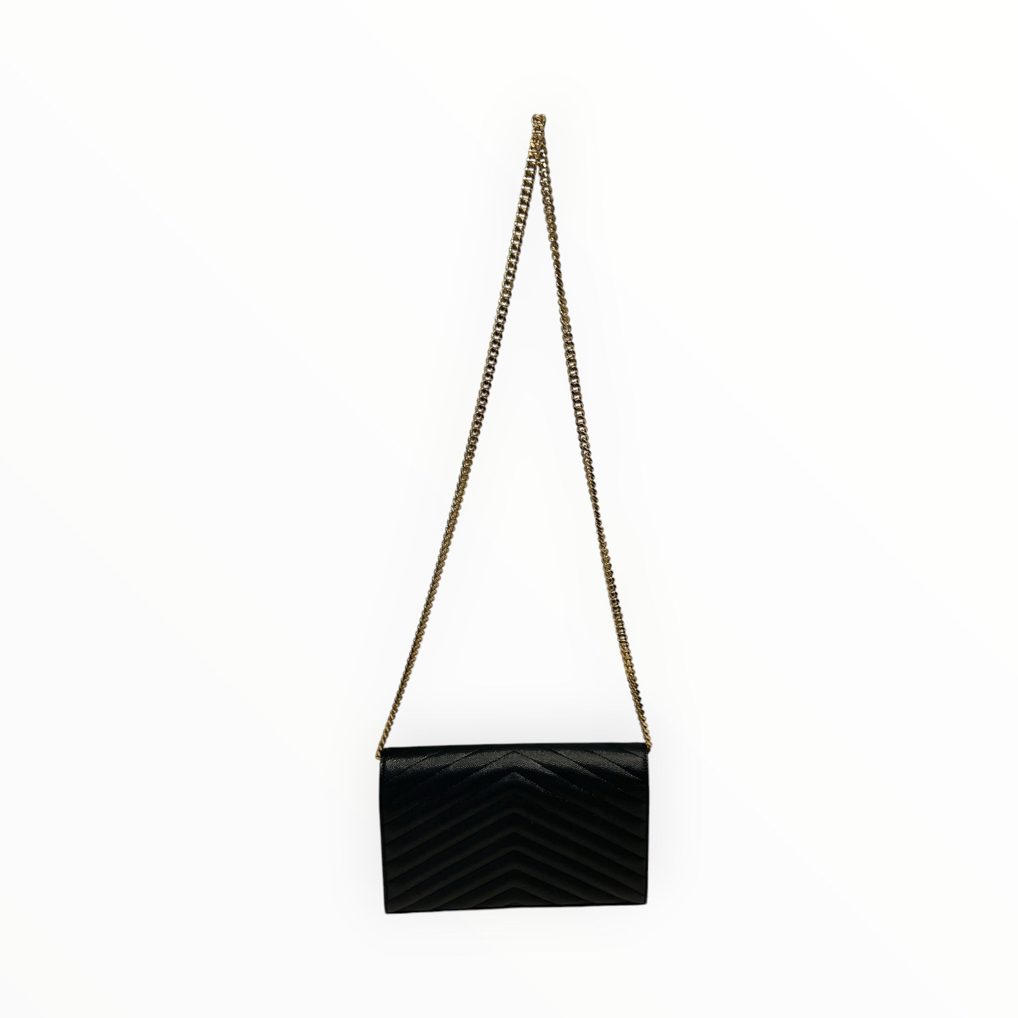 YVES SAINT LAURENT/Bag/Leather/BLK/cassandre matelasse chevron view 2
