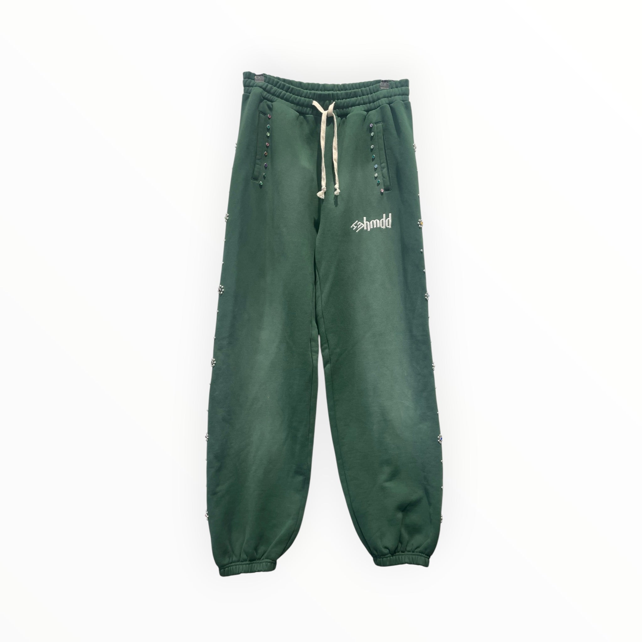 HMDD/Straight Pants/L/Cotton/GRN/Floral Pattern/FLOWER STUDDED SCRUCH SWEATS view 1