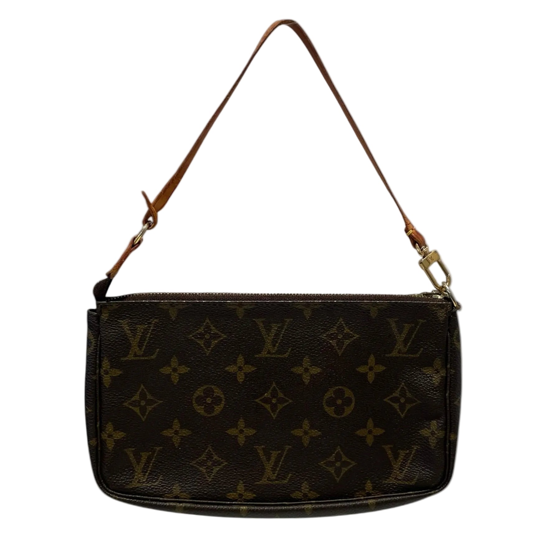 LOUIS VUITTON/Hand Bag/Monogram/Leather/BRW/pochette view 2