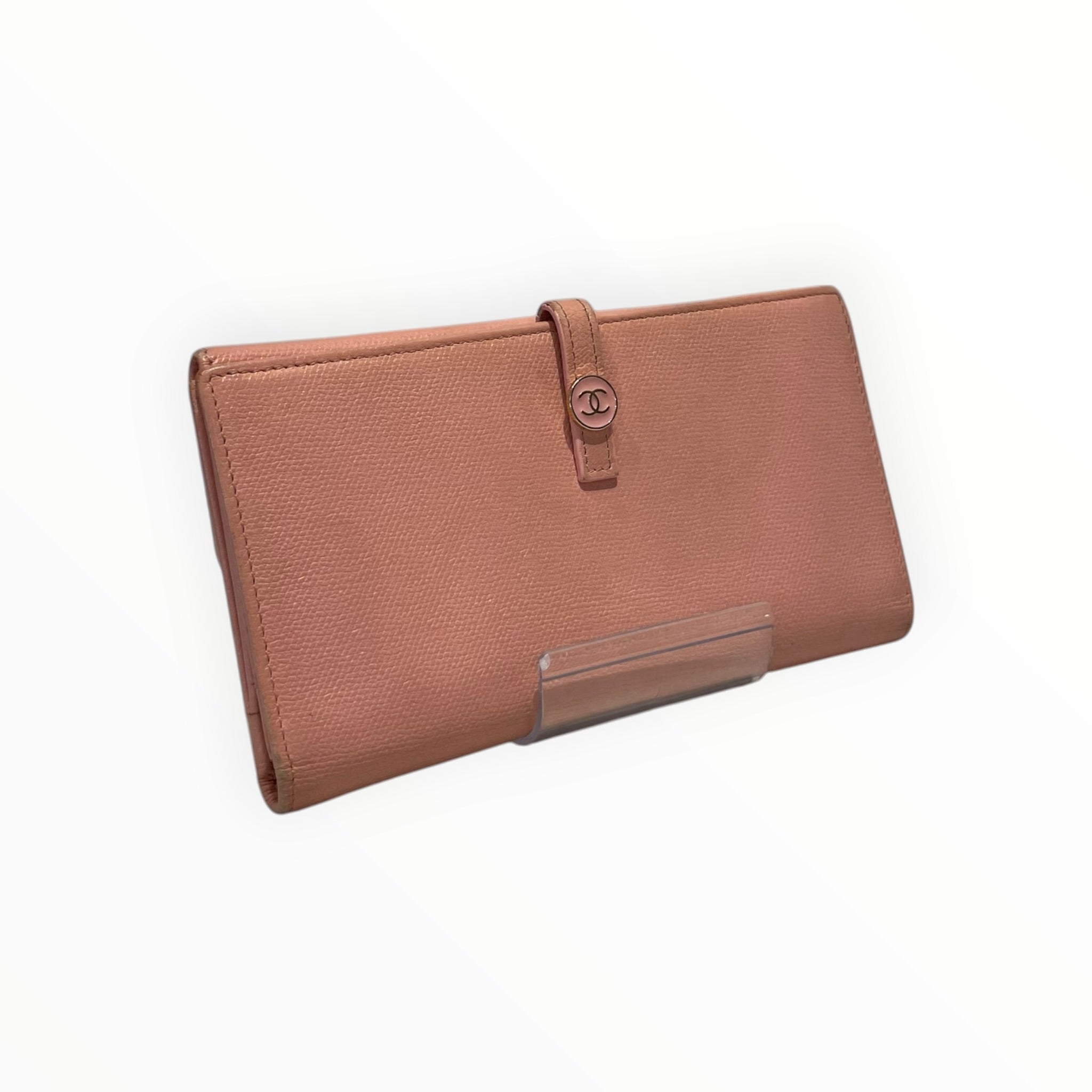 CHANEL/Long Wallet/Leather/PNK/L's/coco button view 1