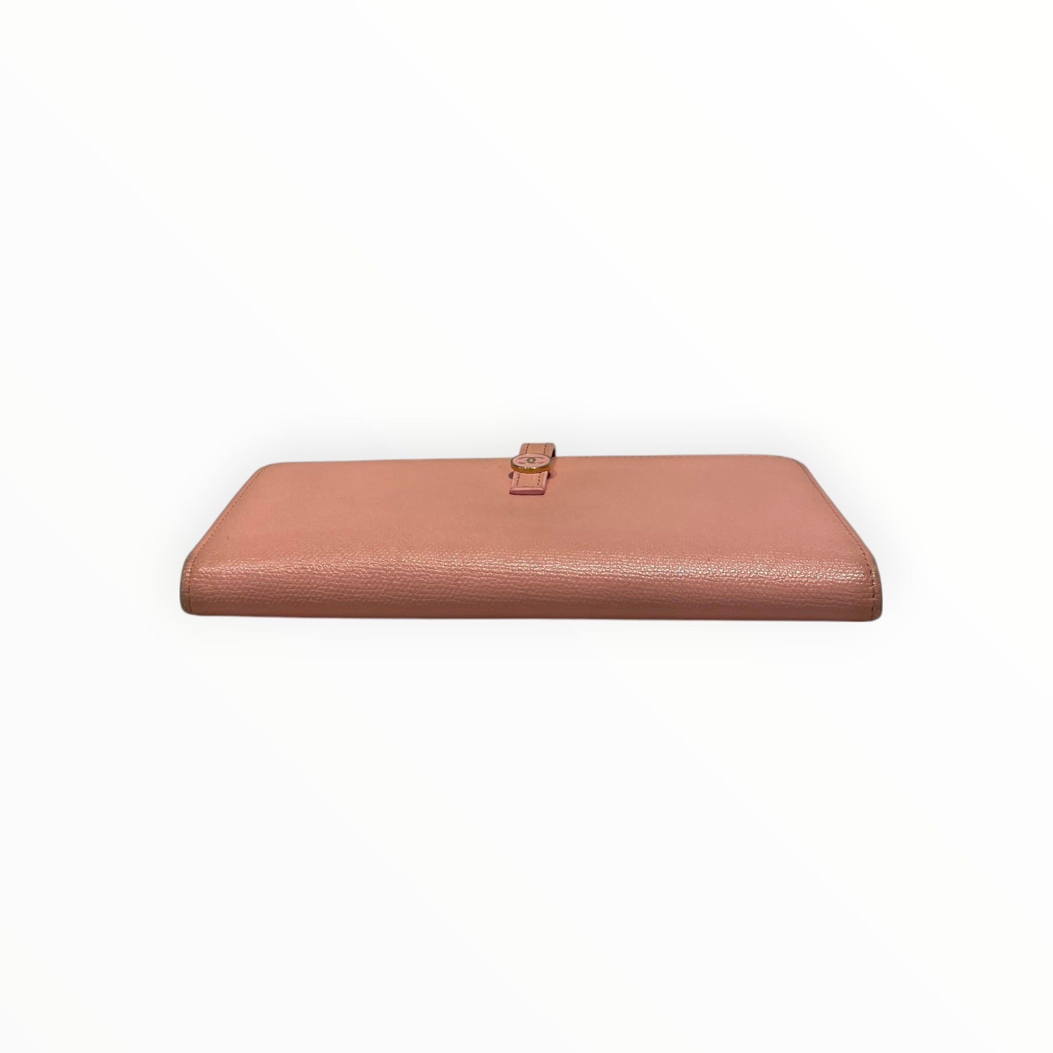CHANEL/Long Wallet/Leather/PNK/L's/coco button view 3