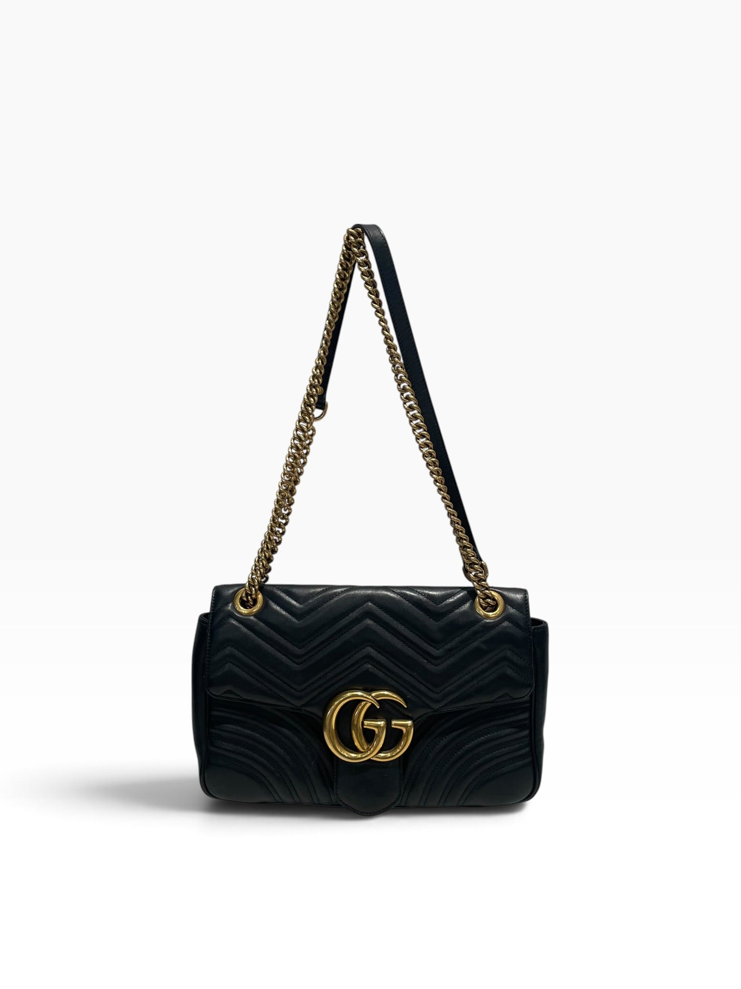 GUCCI/Hand Bag/Leather/BLK/Gucci GG Marmont view 1