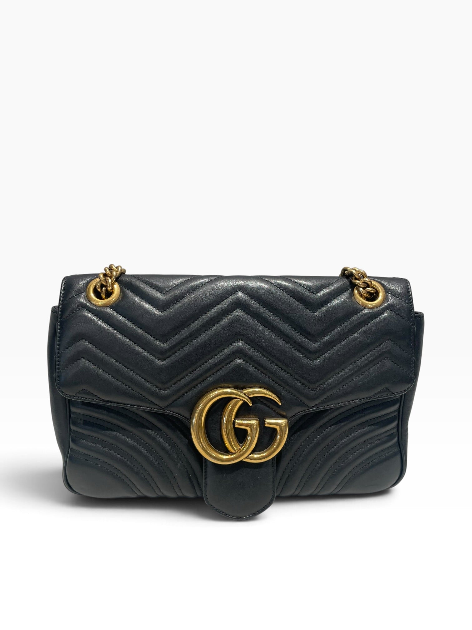 GUCCI/Hand Bag/Leather/BLK/Gucci GG Marmont view 2