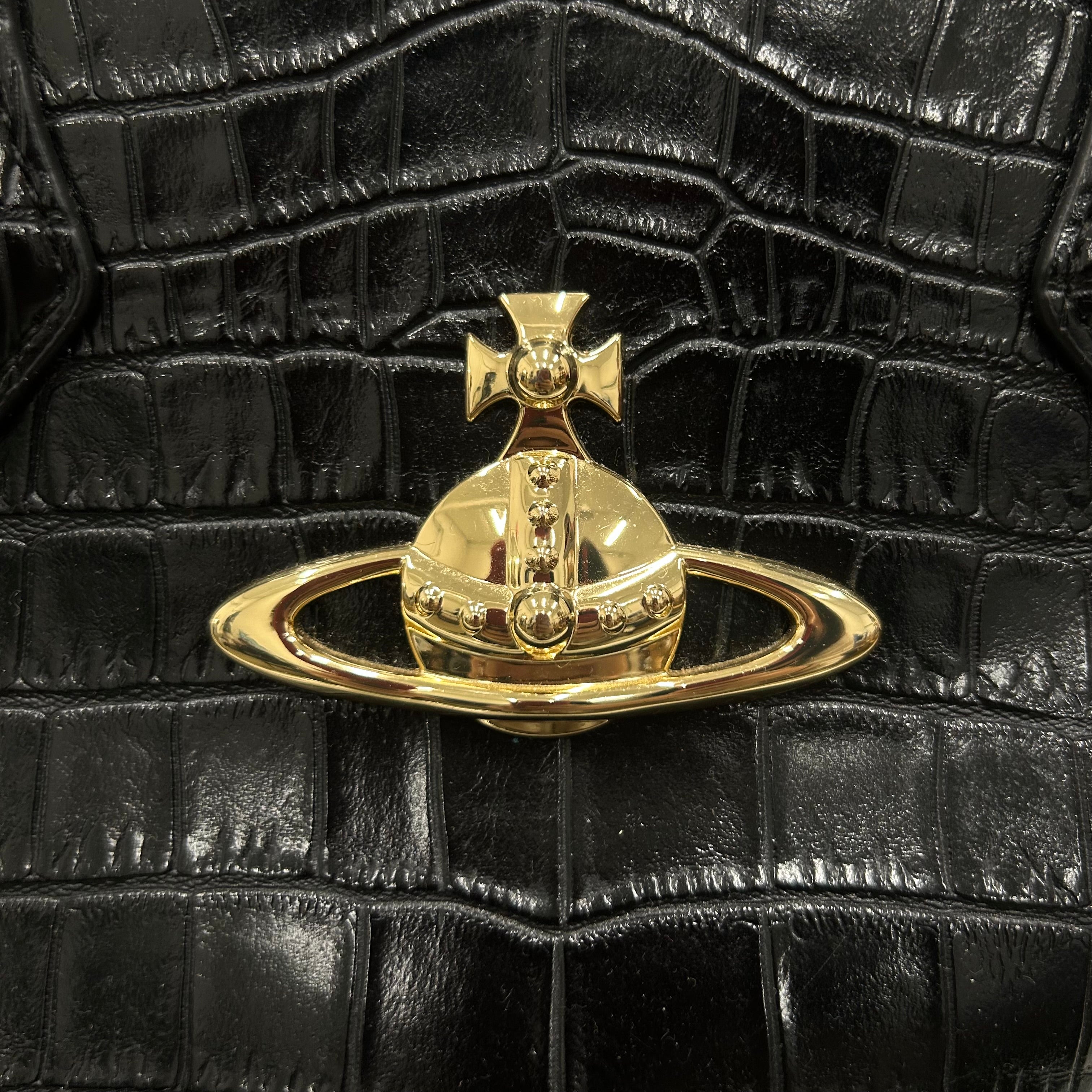 Vivienne Westwood/Hand Bag/Animal Pattern/Leather/BLK/Croc Embossed Chancery view 6