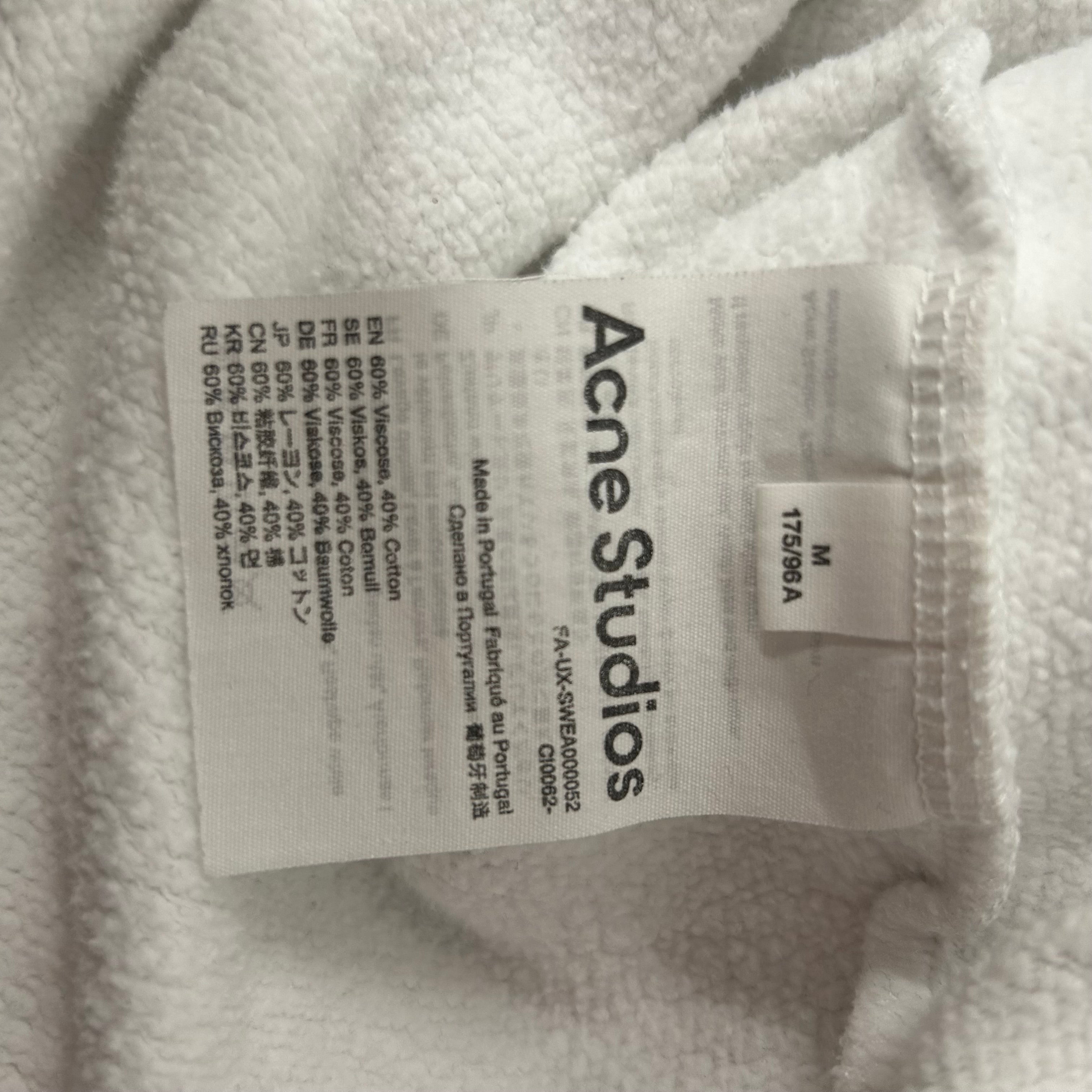 Acne Studios/Sweatshirt/M/WHT/Pullover/patterned collar, white logo view 4
