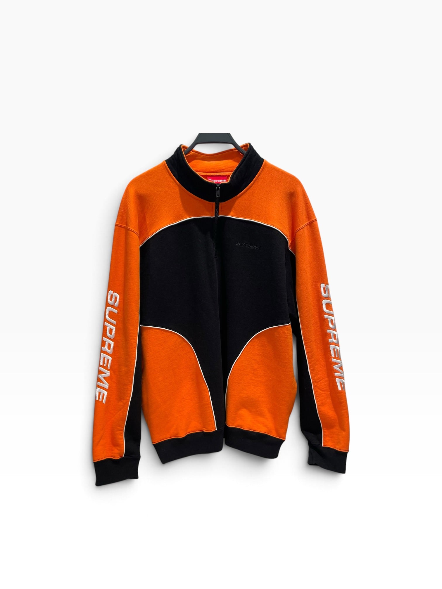 Supreme/Sweatshirt/XL/Cotton/MLT/ORG/BLK Speedway Halfway Zip view 1