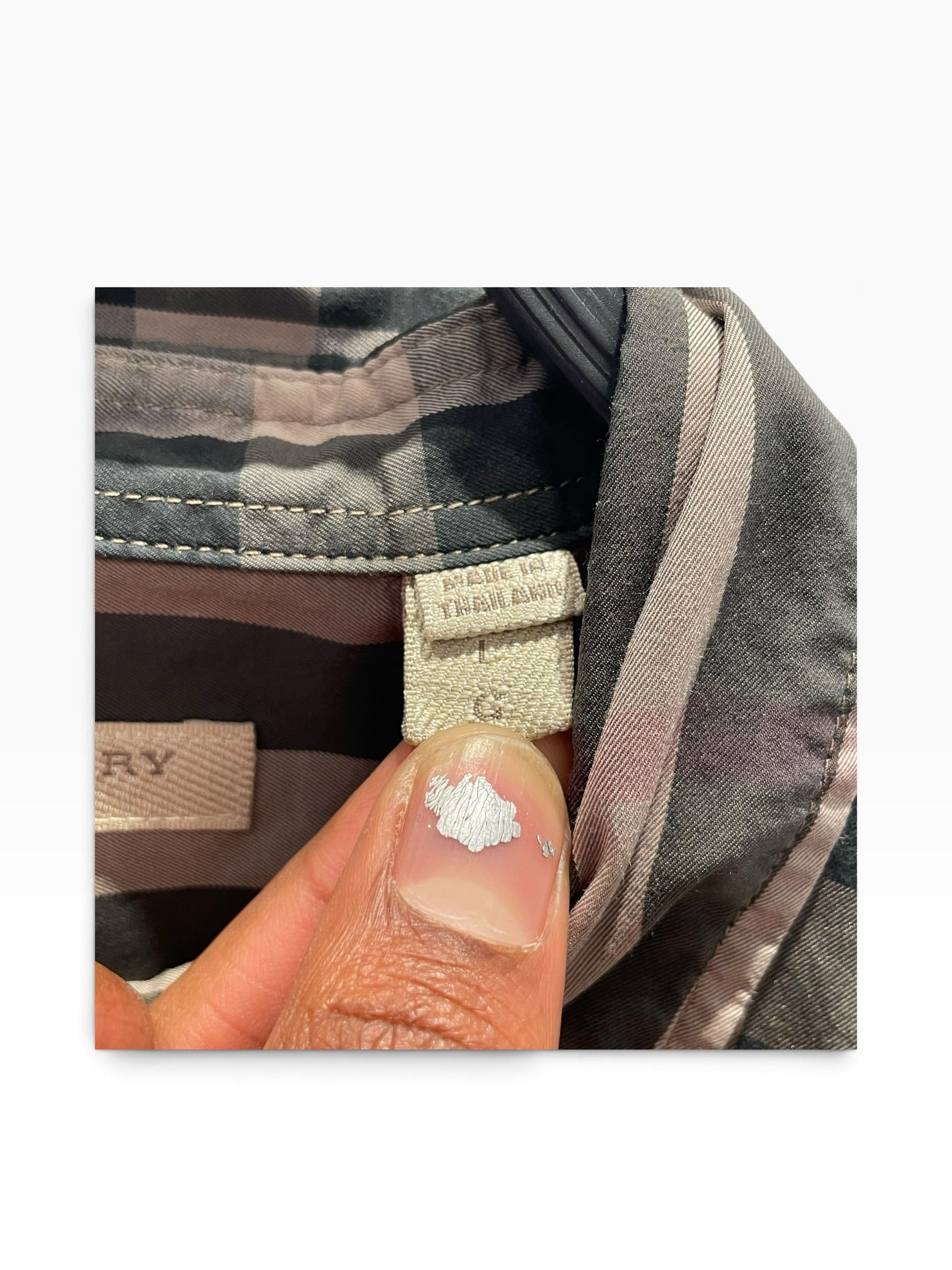 BURBERRY BRIT/Polo Shirt/L/Cotton/GRN/Burberry Brit Buckle Plaid view 3