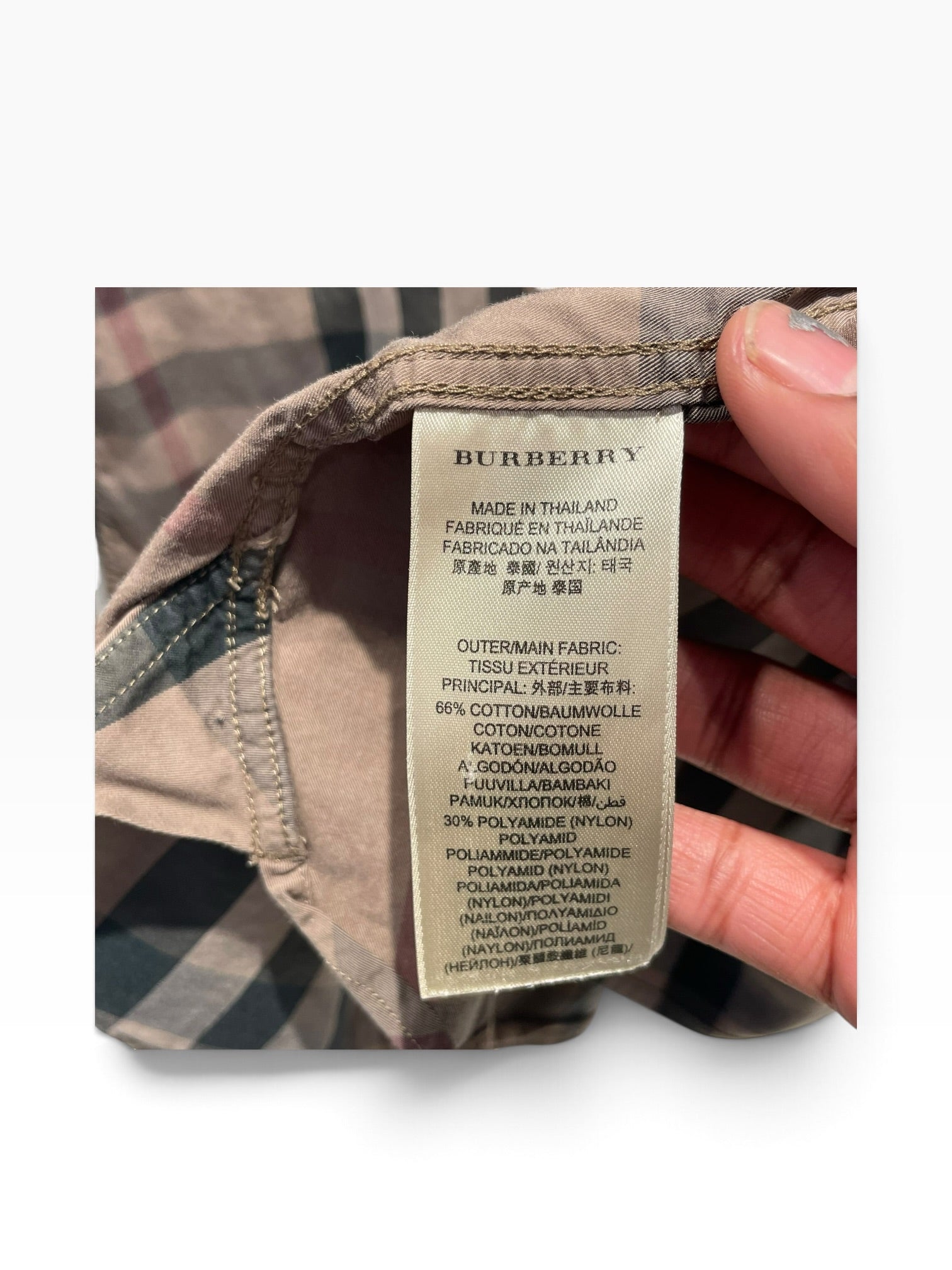 BURBERRY BRIT/Polo Shirt/L/Cotton/GRN/Burberry Brit Buckle Plaid view 4