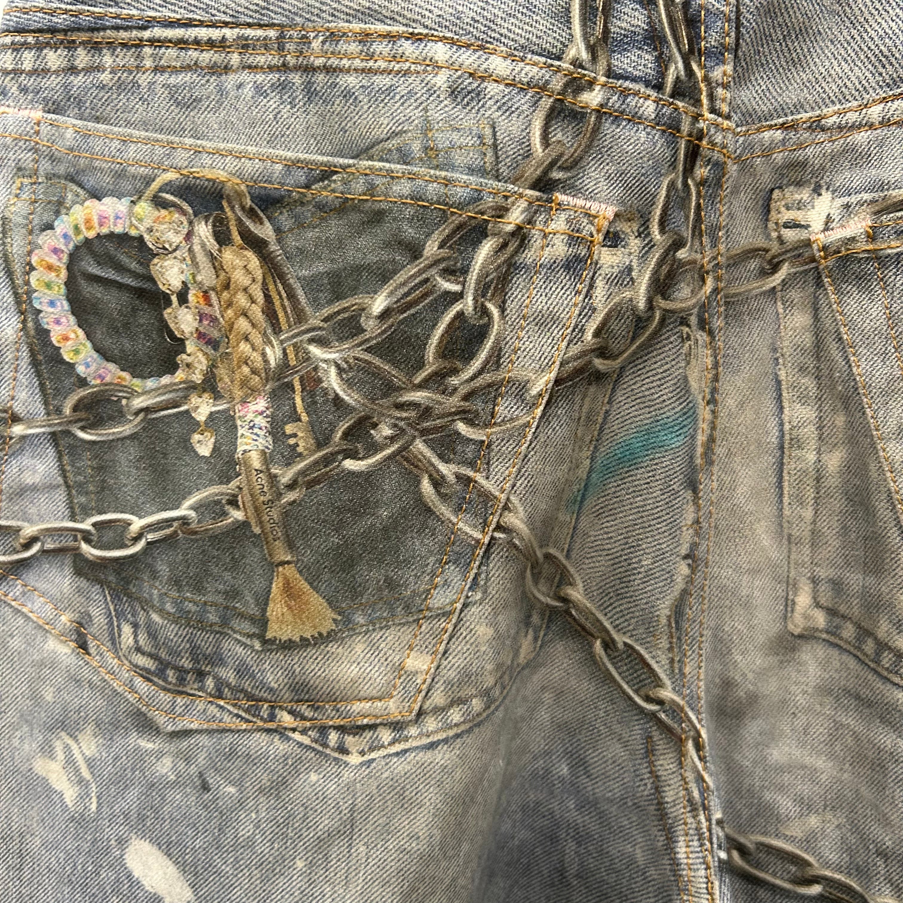 Acne Studios/Shorts/25/Cotton/MLT/Graphic/splatter paint, keychain view 7