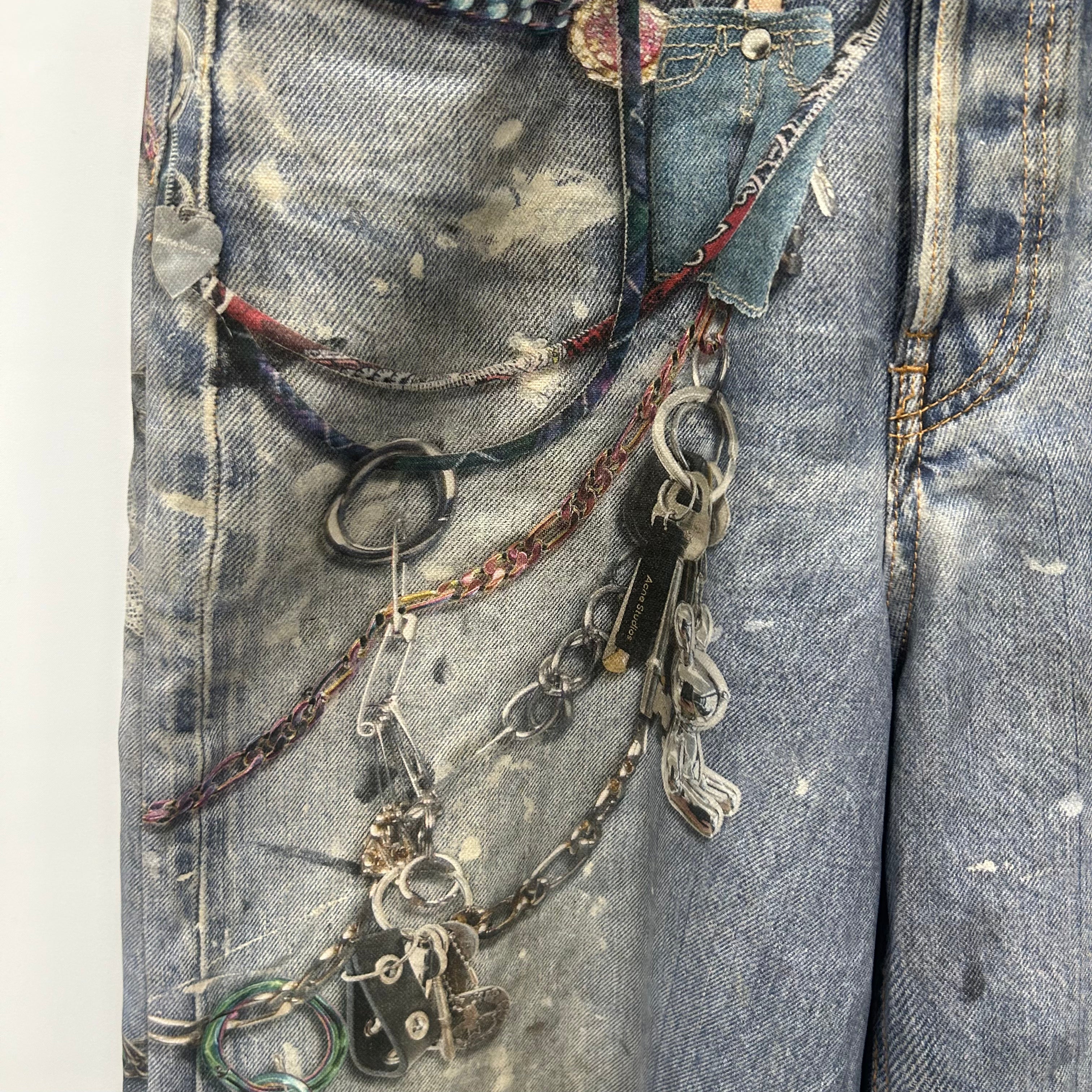 Acne Studios/Shorts/25/Cotton/MLT/Graphic/splatter paint, keychain view 6
