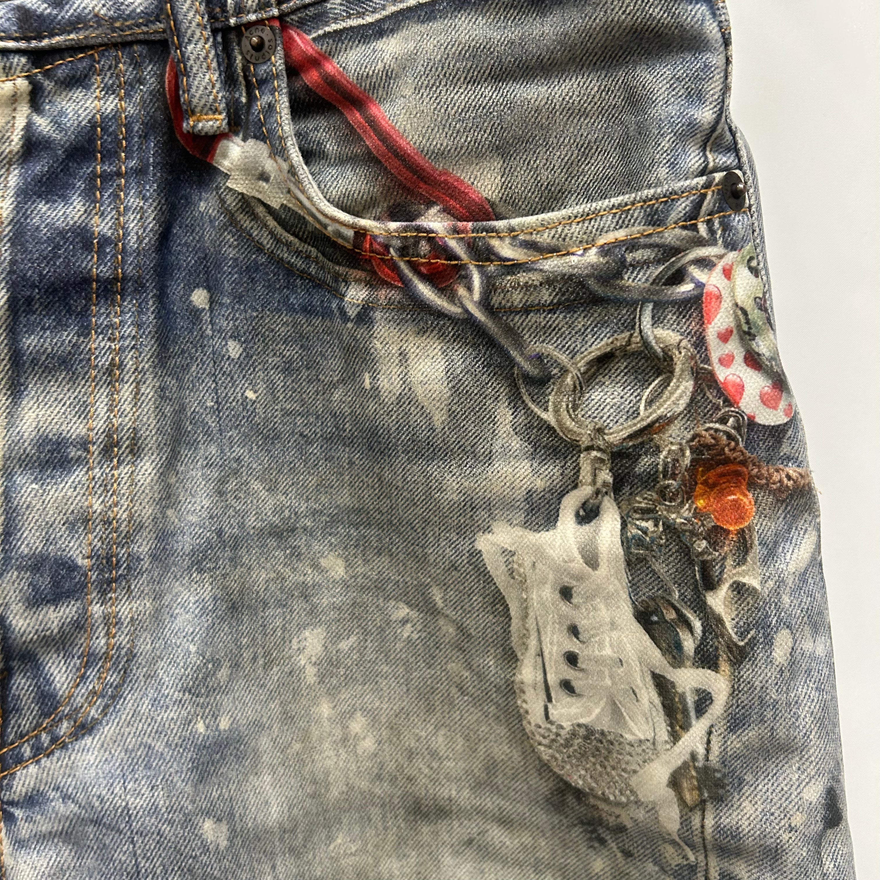 Acne Studios/Shorts/25/Cotton/MLT/Graphic/splatter paint, keychain view 5