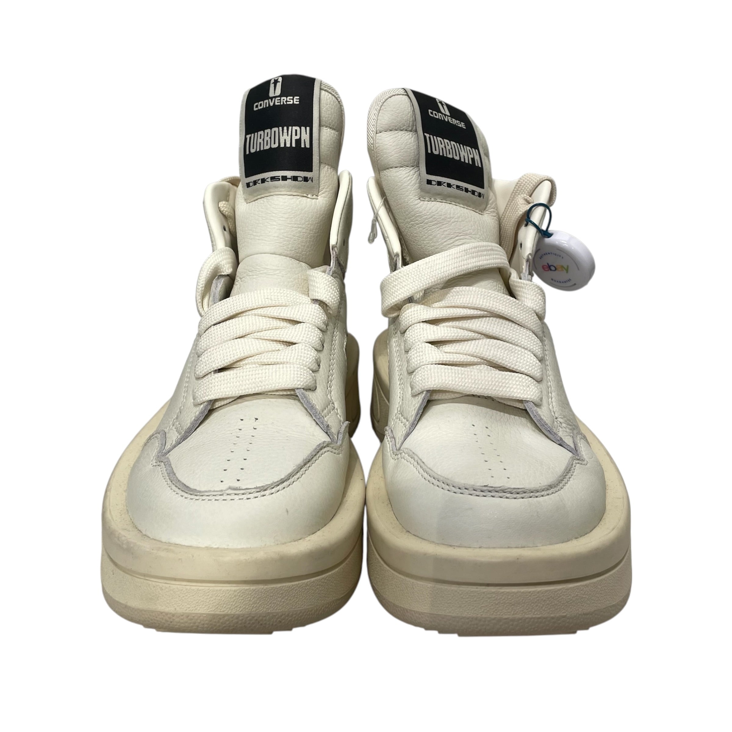 CONVERSE/Hi-Sneakers/US 5.5/Leather/WHT/rickowens collab view 3