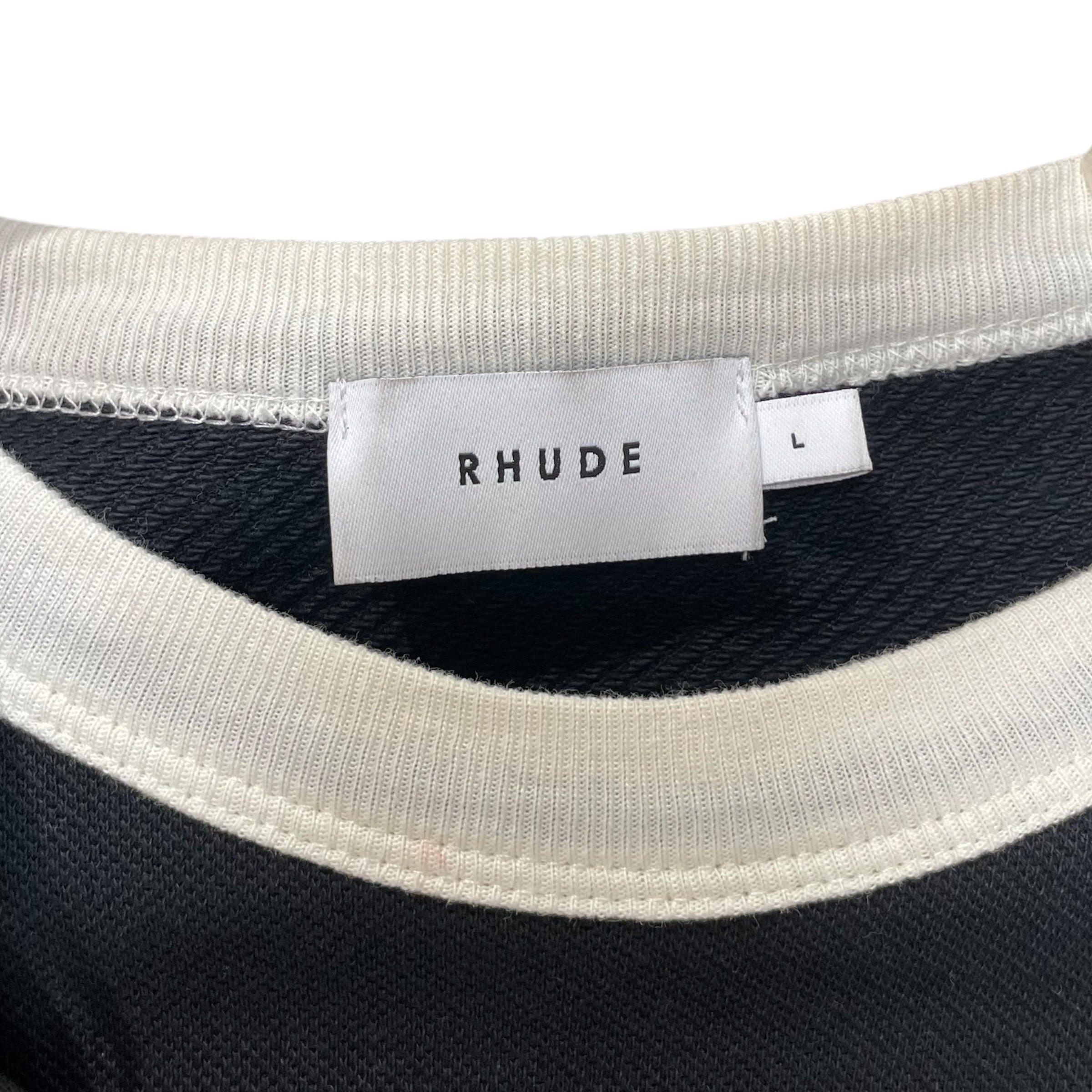 RHUDE/T-Shirt/L/Cotton/BLK/pique raglan tshirt view 3